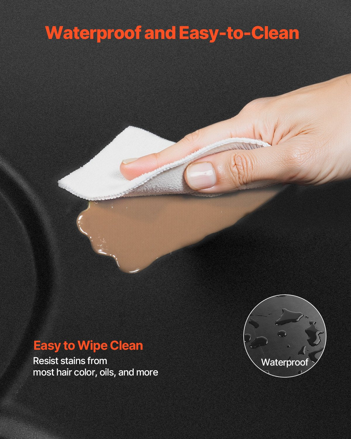 VEVOR Salon Mat for Hair Stylist, 1525 x 915 mm Rectangle Salon Chair Mat Anti Fatigue, 23mm Thickened PVC + PU Barber Shop Floor Mat with Round Cut Out, Anti-Trip Beveled Edges & Non-slip Bottom 5