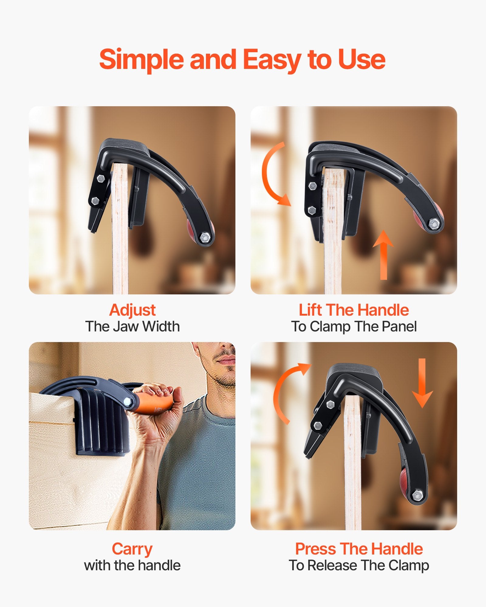 VEVOR Plywood Carrier 90.7 kg Drywall Carrying Tool for 0-25.4 mm Thickness 4