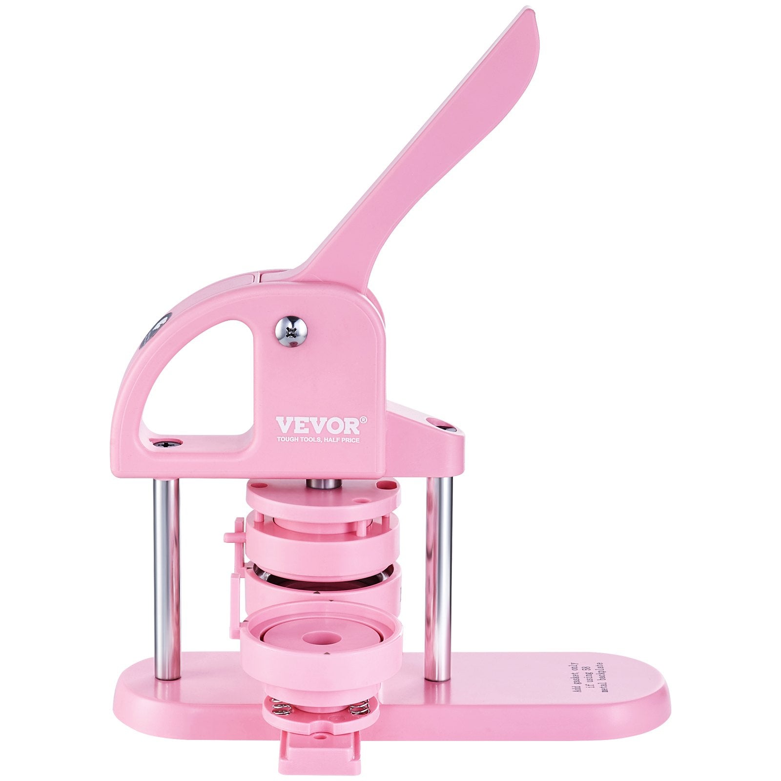 VEVOR Button Maker, 1/1.25/2.28 inch(25/32/58mm) 3-IN-1 Pin Maker, 300pcs Button Parts, Button Maker Machine with Panda Magic Book, Ergonomic Arc Handle Punch Press Kit, For Children DIY Gifts, Pink 10