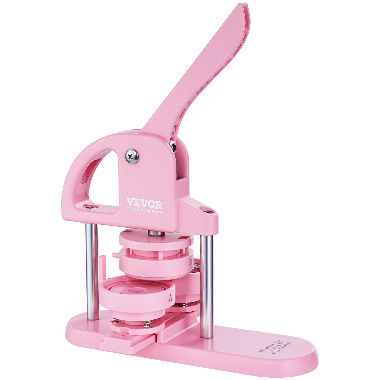 VEVOR Button Maker, 1/1.25/2.28 inch(25/32/58mm) 3-IN-1 Pin Maker, 300pcs Button Parts, Button Maker Machine with Panda Magic Book, Ergonomic Arc Handle Punch Press Kit, For Children DIY Gifts, Pink 11