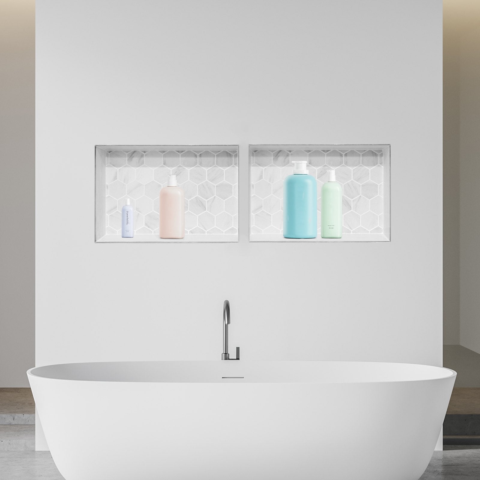 VEVOR Shower Niche 40.6 x 61+40.6 x 61 cm Recessed Wall Organizer Bathroom 8