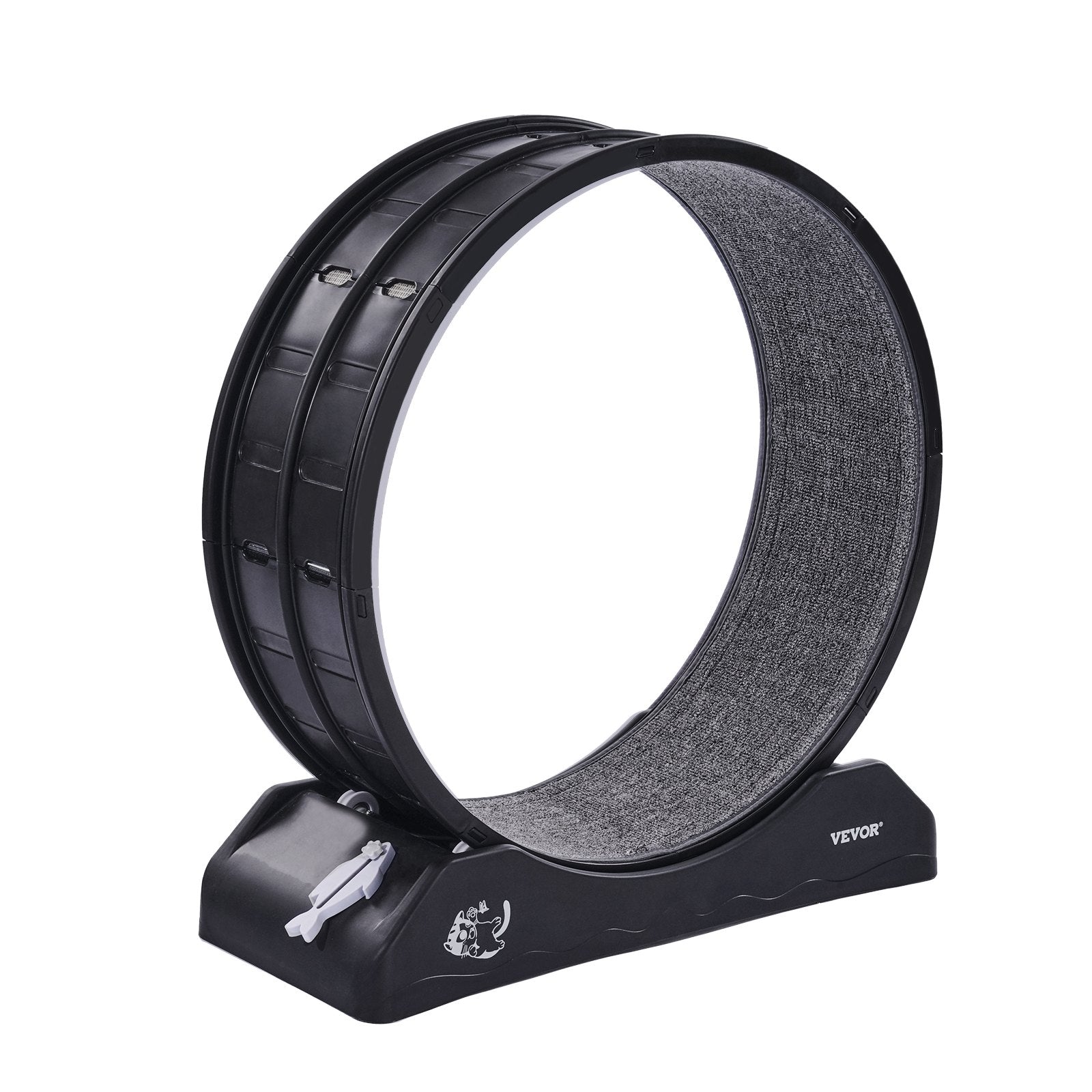 VEVOR Cat Exercise Wheel, 31.5 in, Large Cat Running Wheel with Secure Brake & Carpeted Runway, Quiet Operation Cat Treadmill, Indoor Cats Exerciser Wheel for Pets Weight Loss & Health Black 10