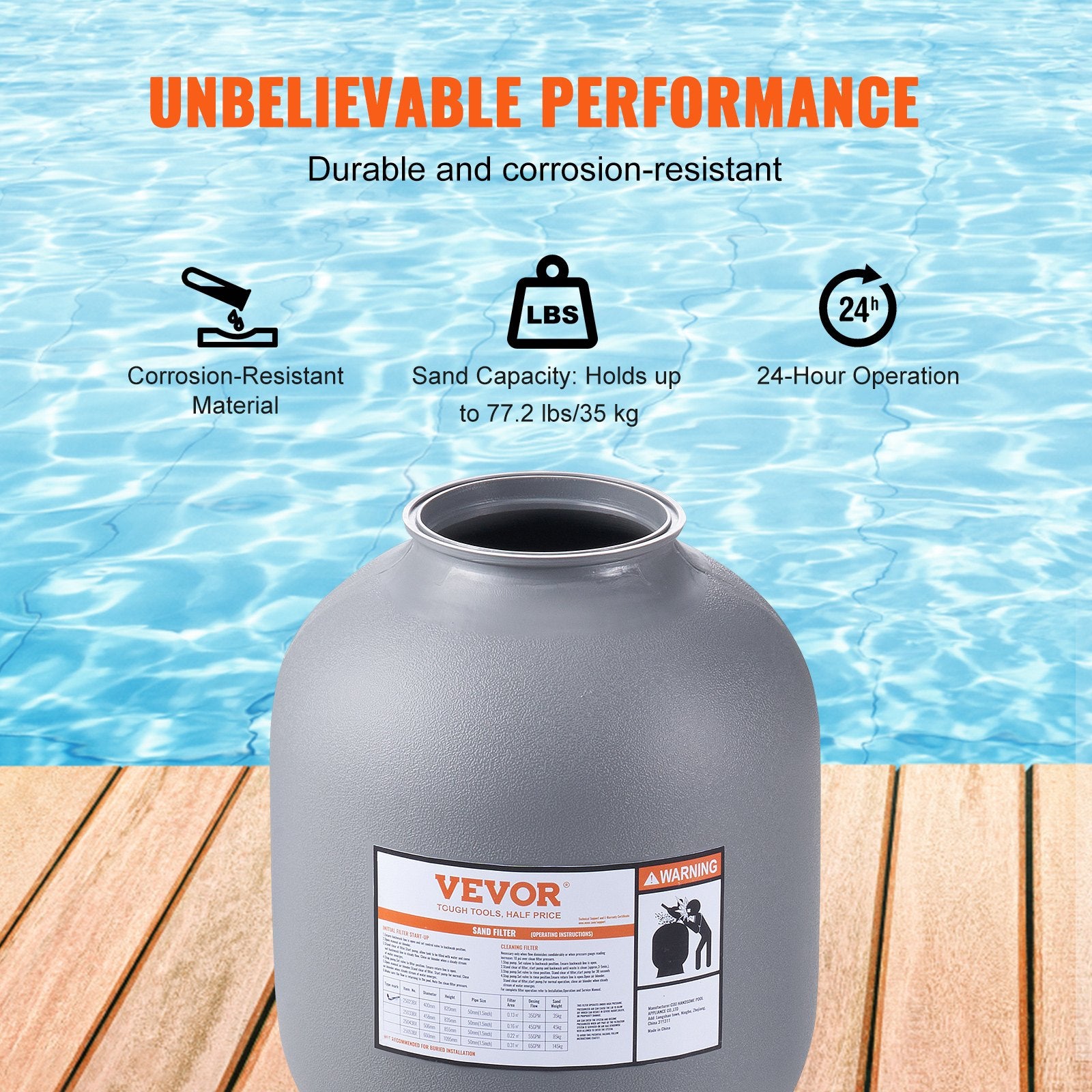 VEVOR Sand Filter, 16-inch, 406.4mm 3