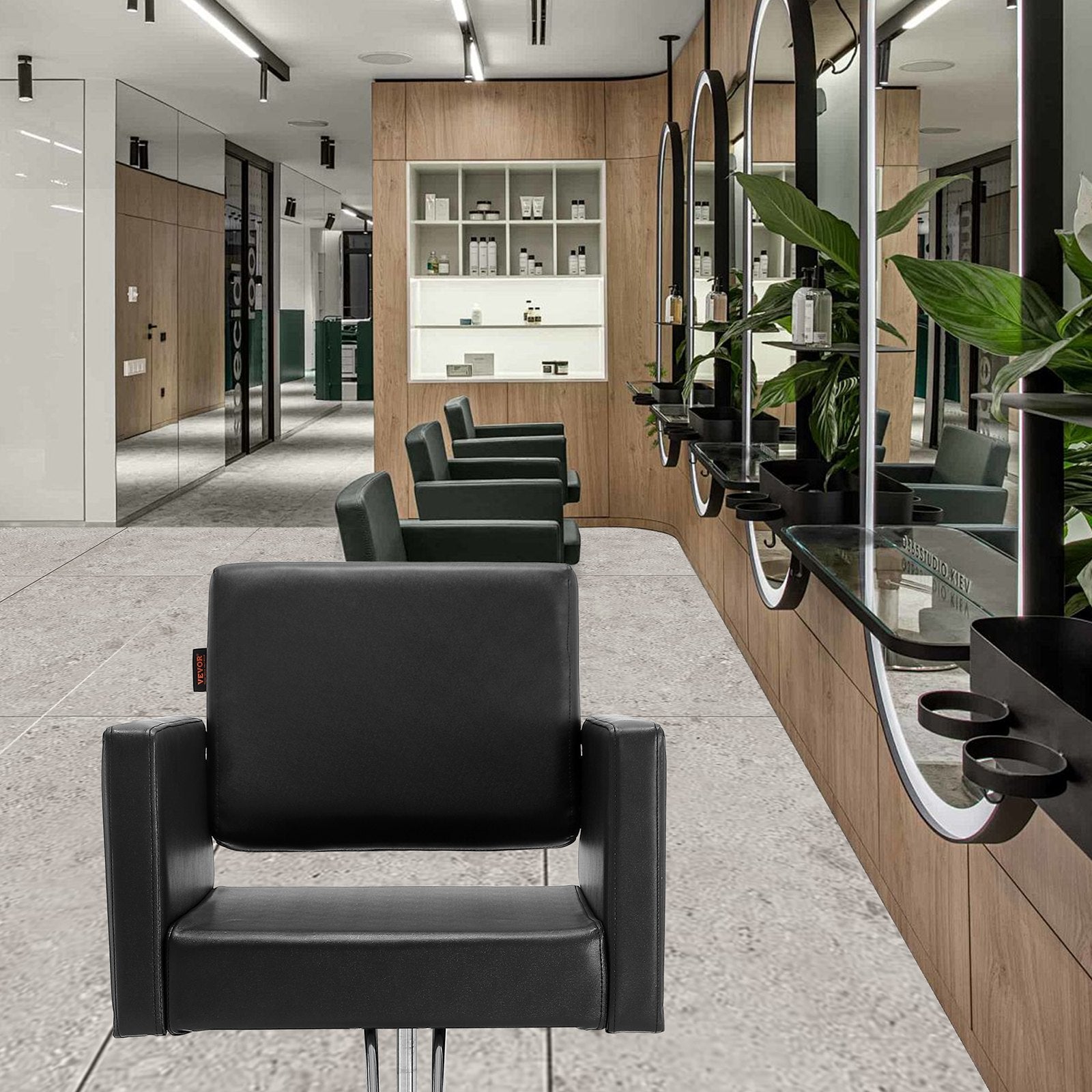 VEVOR Salon Chair, Barber Chair for Hair Stylist, Styling Chair with Heavy Duty Hydraulic Pump, Swivel Hair Salon Chair with Footrest for Beauty Spa Shampoo, Max Load Weight 330 lbs, Black 8