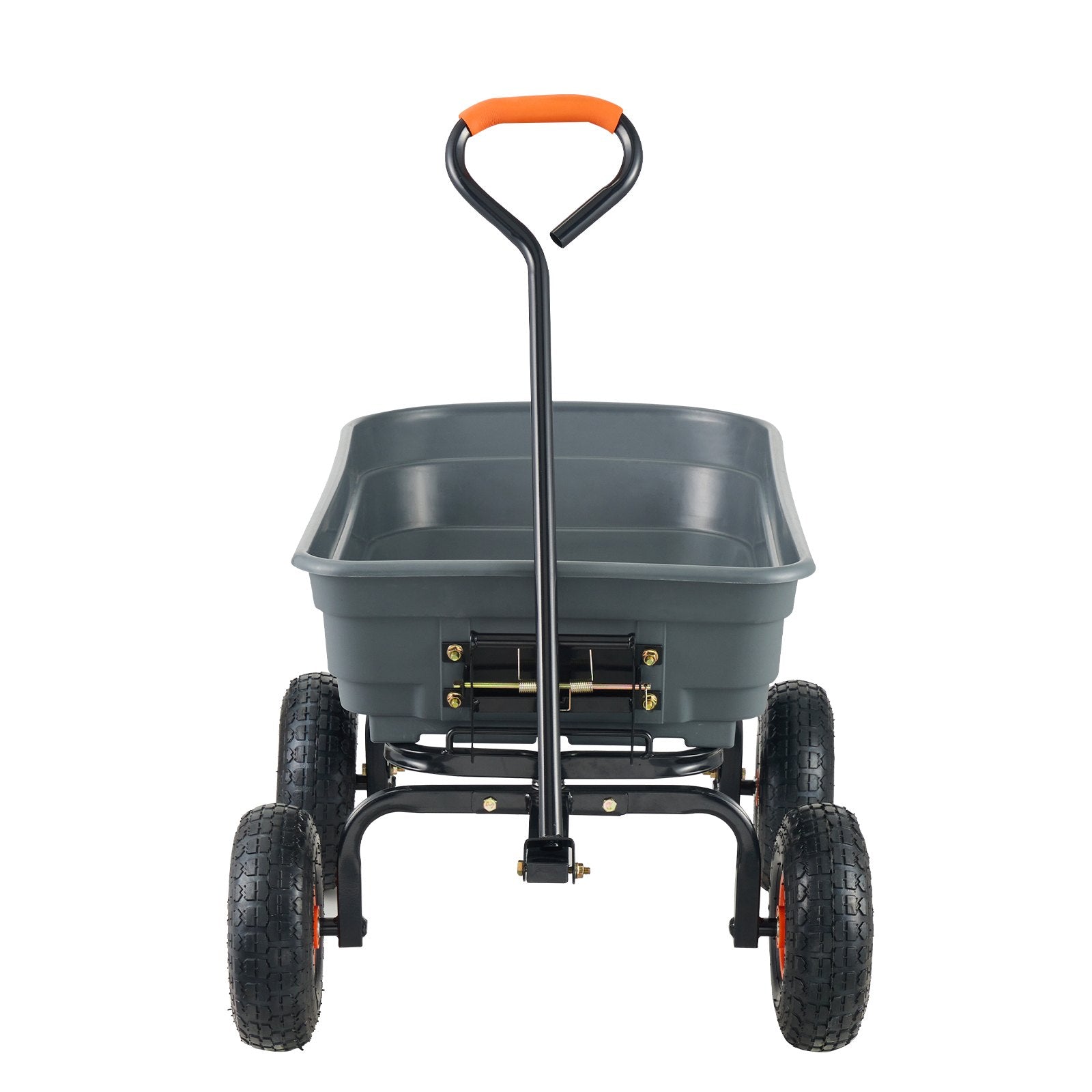 VEVOR Dump Cart, Poly Garden Dump Cart with Easy to Assemble Steel Frame, Dump Wagon with 2-in-1 Convertible Handle, Utility Wheelbarrow 272kg/ 600lbs Capacity, 25.5cm/ 10 inch Tires 9