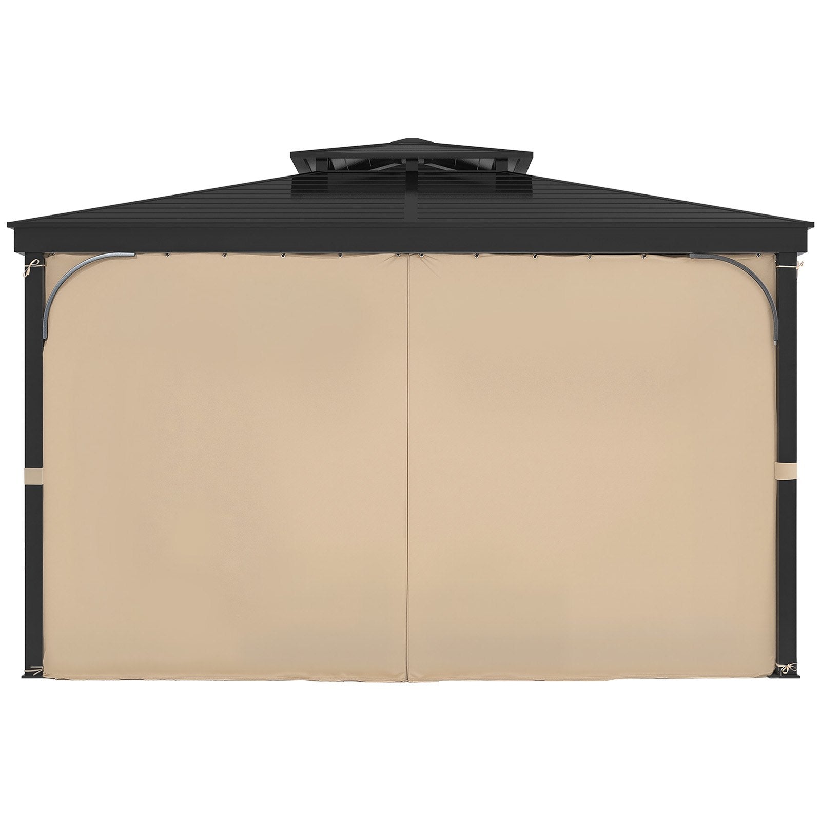 VEVOR Gazebo Curtains Outdoor, 12' x 10' x 7.3' Gazebos, 4-Panel Sidewall Gazebo Privacy Curtains with Zippers, Outdoor Curtain Replacement for Patio Canopy, Only Curtain, Khaki 9