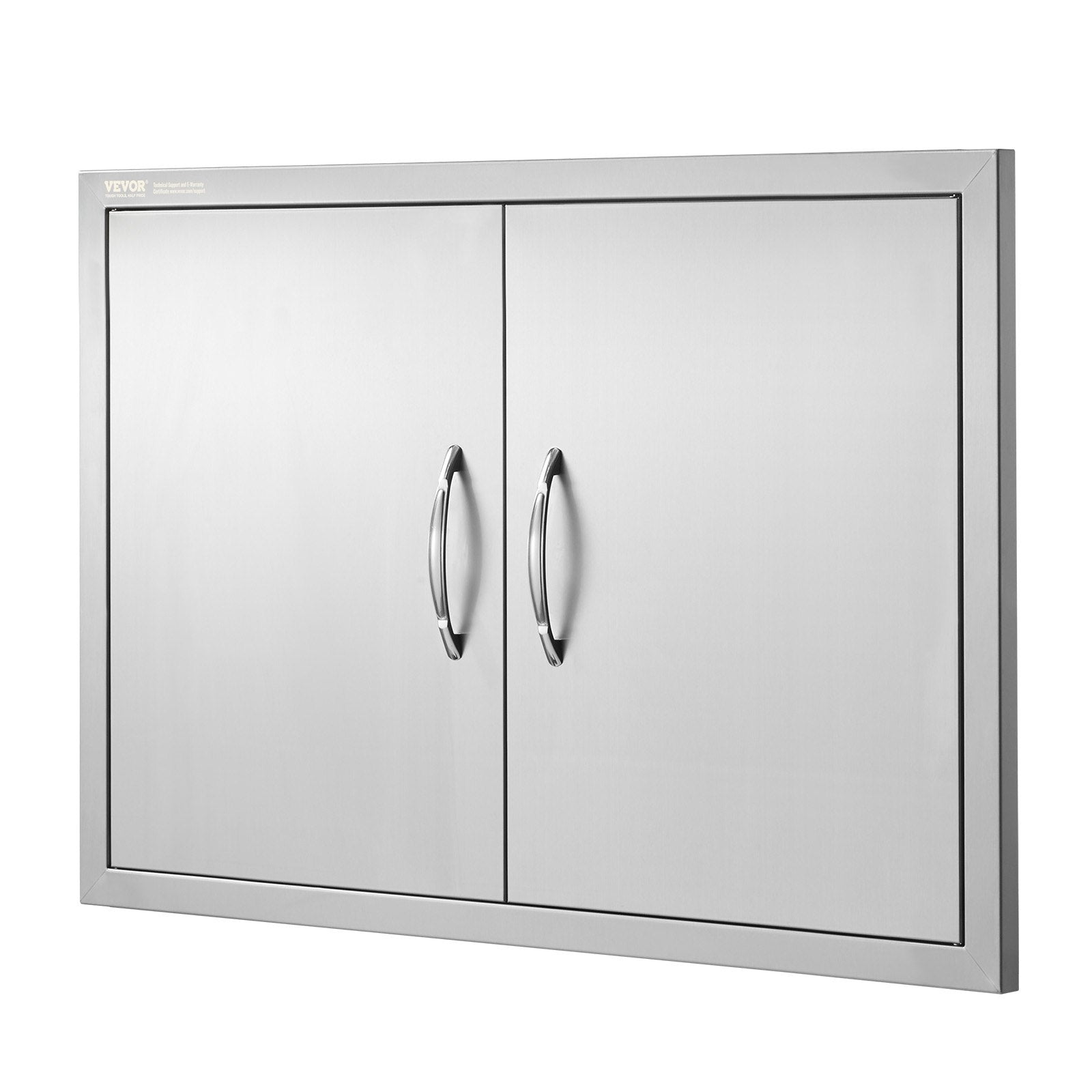VEVOR BBQ Access Door, 838x558 mm Double Outdoor Kitchen Door, Stainless Steel Flush Mount Door, Wall Vertical Door with Handles, for BBQ Island, Grilling Station, Outside Cabinet 10