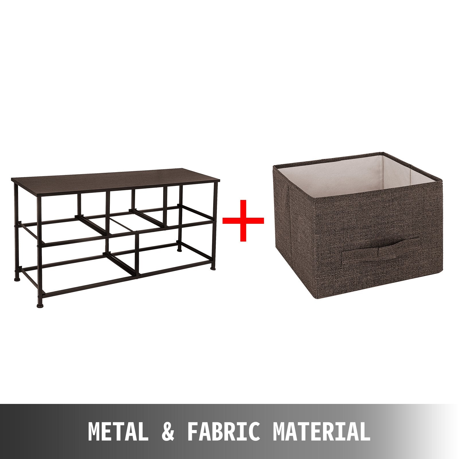 VEVOR Dresser Storage Tower with 5 Fabric Drawer Steel Frame Storage Cabinet Bin Storage Organizer Unit Fabric Cube Dresser Chest Cabinet Coffee Wide (Coffee/Wide)