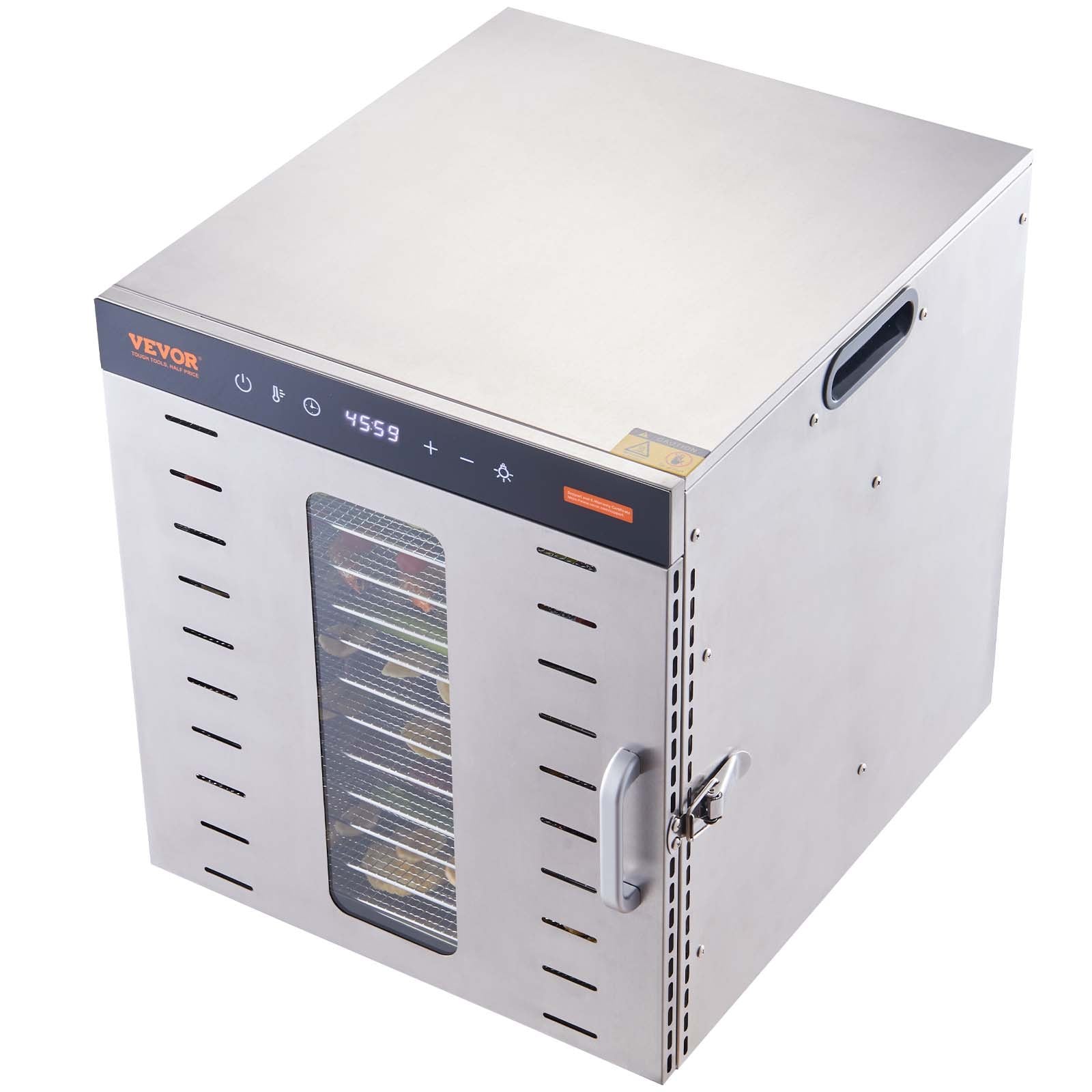 VEVOR 10 Trays Food Dehydrator Machine Stainless Steel 1000W Jerky Fruit Drying 11