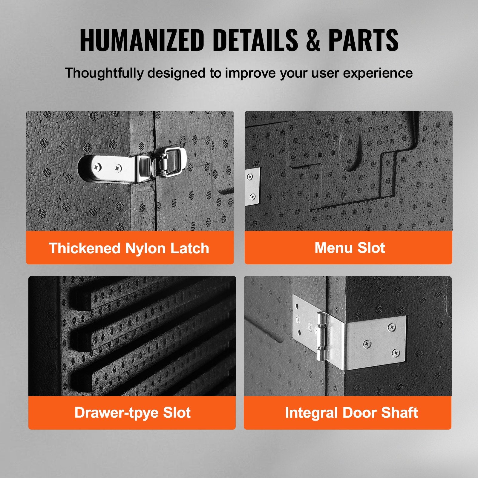 VEVOR Insulated Food Pan Carrier, 90L Hot Box for Catering, LLDPE Food Box Carrier with Double Buckles, Front Loading Food Warmer for Restaurant, Canteen, etc. 6