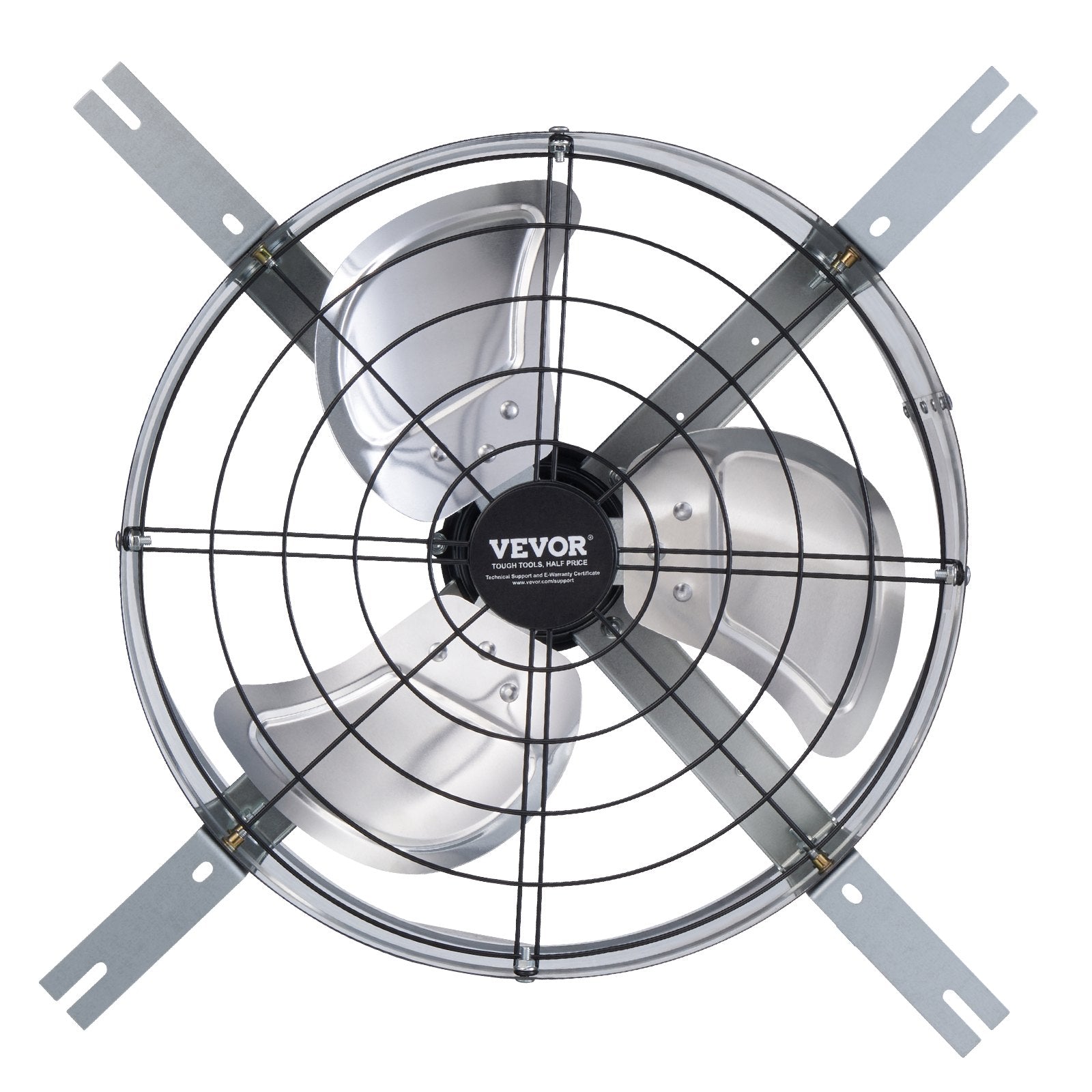 VEVOR 380 mm Gable Mount Fan 1300 CFM Attic Vent Fan with Adjustable Thermostat 10