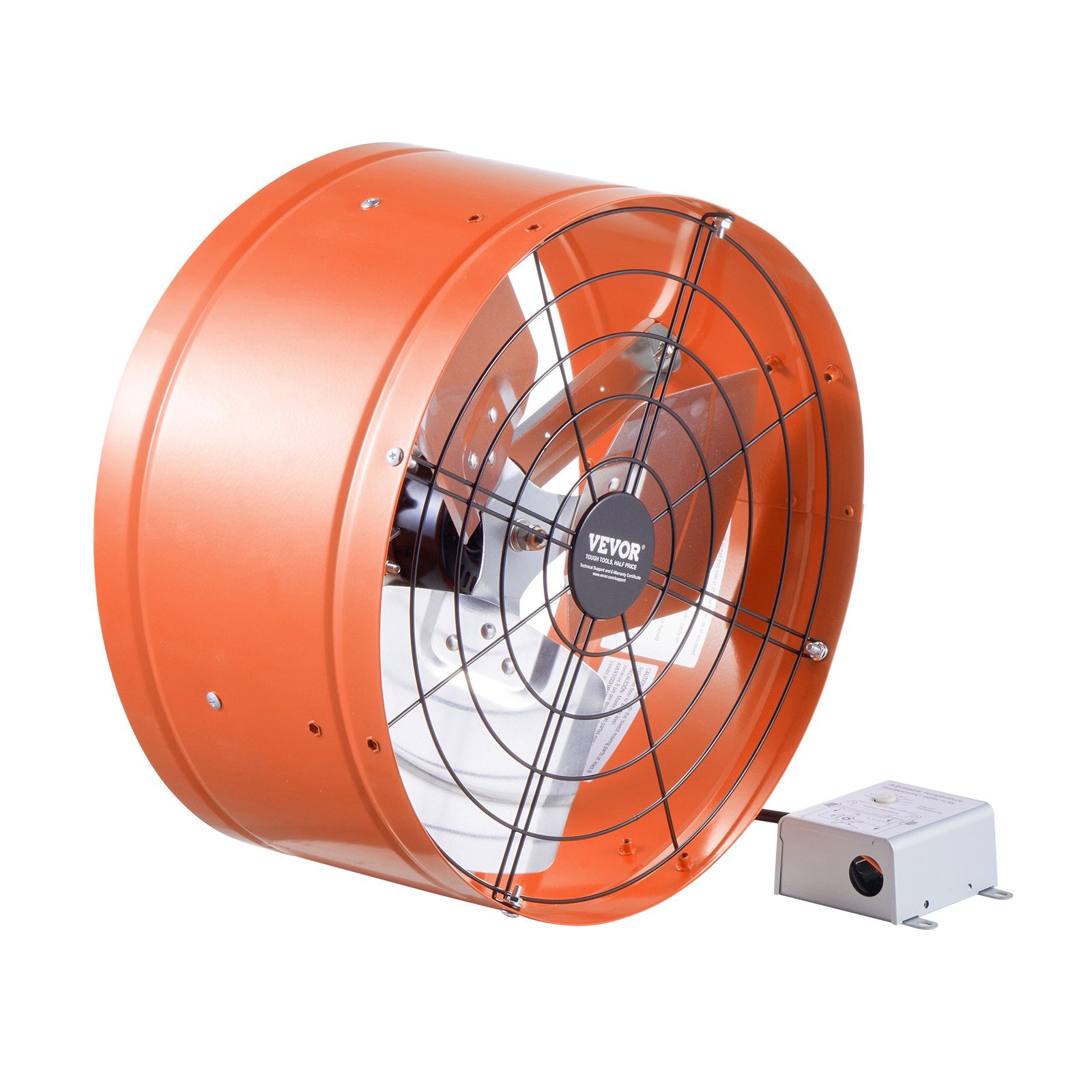 VEVOR 380 mm Gable Mount Fan 1650 CFM Attic Vent Fan with Adjustable Thermostat 11