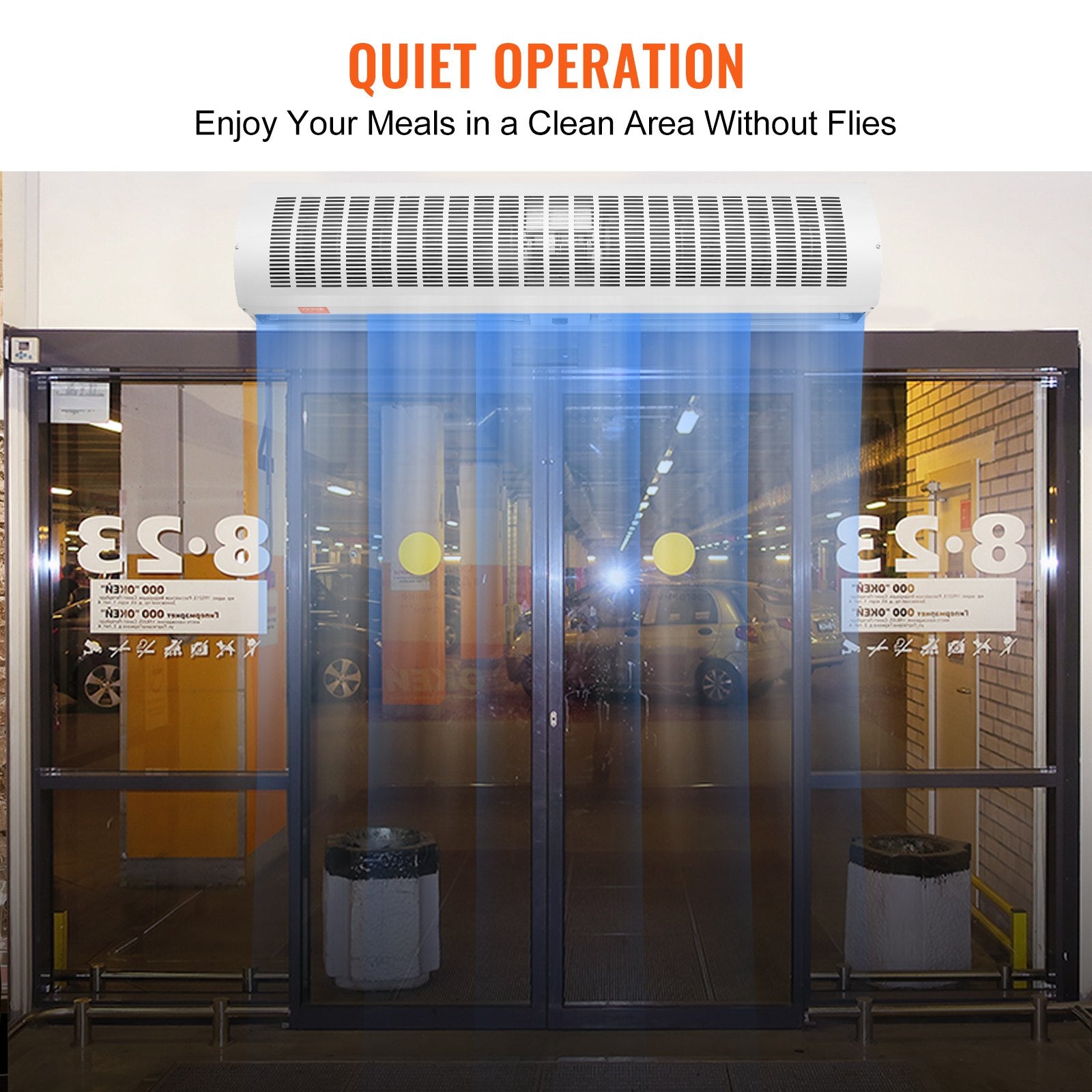 VEVOR 1.1m Commercial Indoor Air Curtain Super Power 2 Speeds 2292m_/h, UL Certified Wall Mounted Air Curtains for Doors, Indoor Over Door Fan with Heavy Duty Limit Switch, Easy-Install Unheated 3