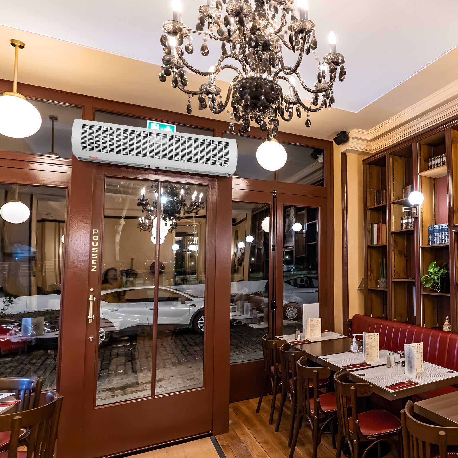 VEVOR 1.1m Commercial Indoor Air Curtain Super Power 2 Speeds 2292m_/h, UL Certified Wall Mounted Air Curtains for Doors, Indoor Over Door Fan with Heavy Duty Limit Switch, Easy-Install Unheated 8