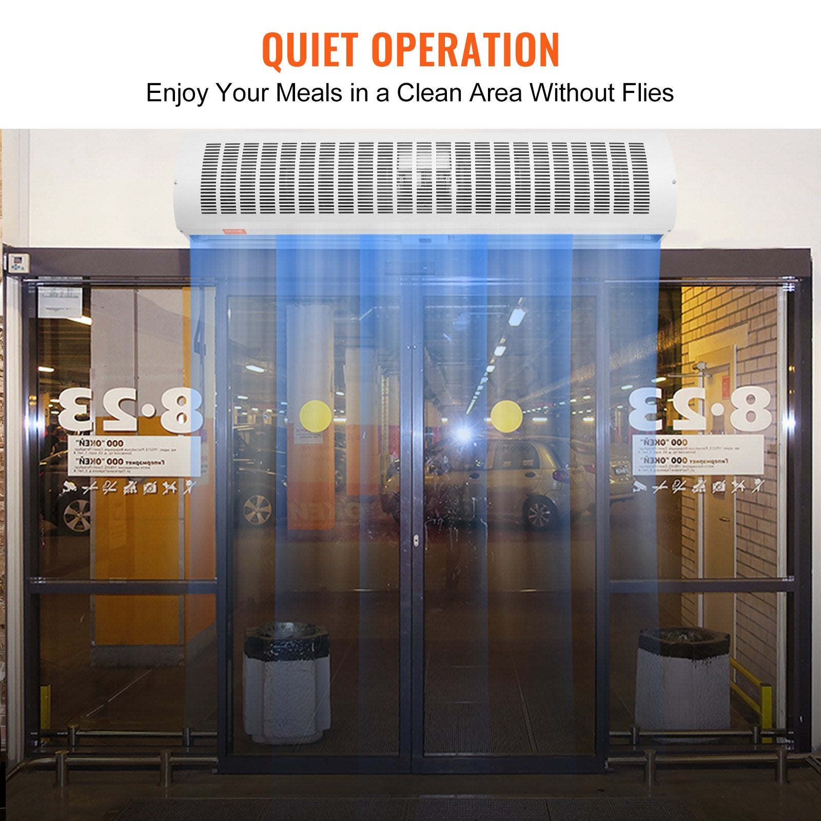 VEVOR 1.2m Commercial Indoor Air Curtain Super Power 2 Speeds 2802m_/h, UL Certified Wall Mounted Air Curtains for Doors, Indoor Over Door Fan with Heavy Duty Limit Switch, Easy-Install Unheated 3