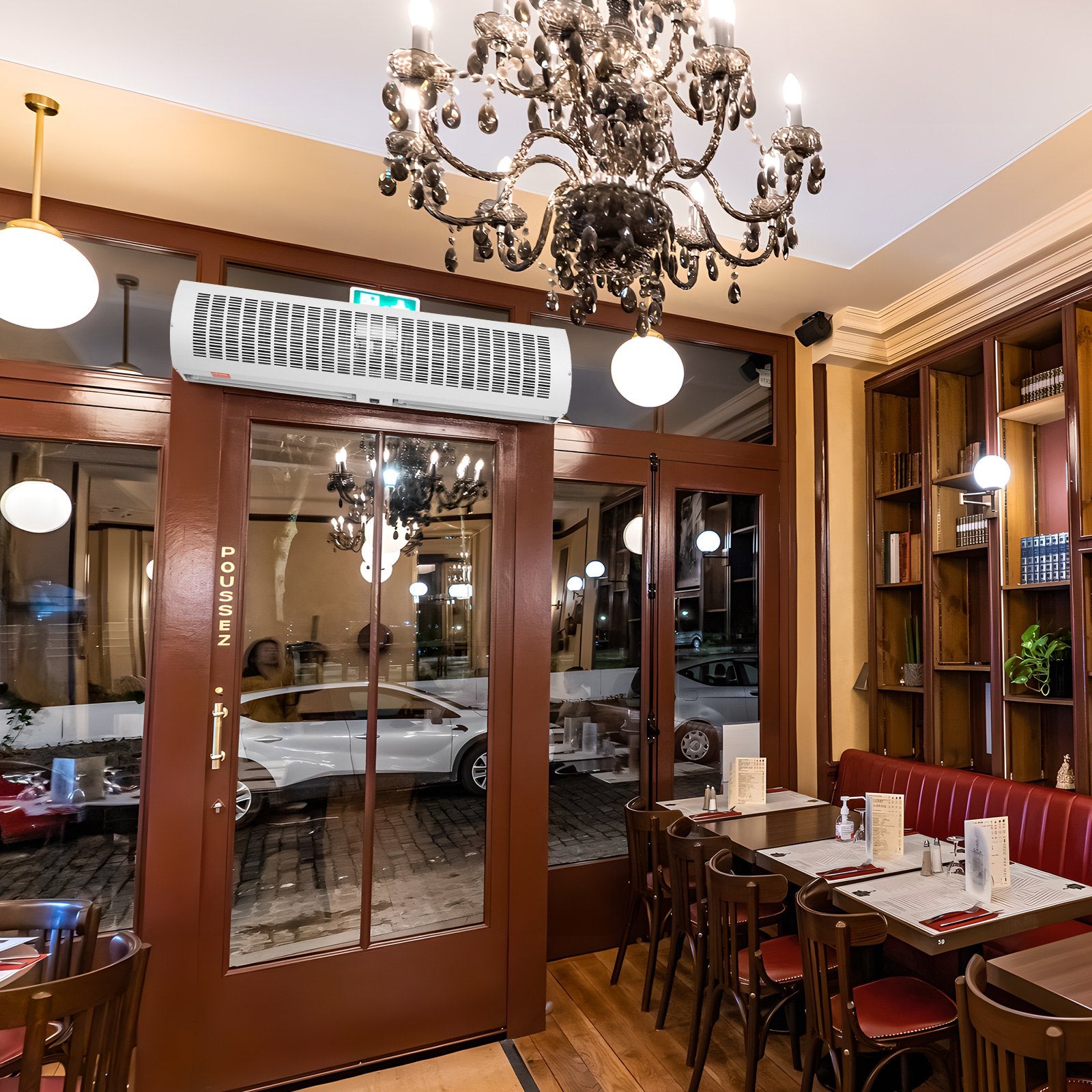 VEVOR 1.2m Commercial Indoor Air Curtain Super Power 2 Speeds 2802m_/h, UL Certified Wall Mounted Air Curtains for Doors, Indoor Over Door Fan with Heavy Duty Limit Switch, Easy-Install Unheated 8