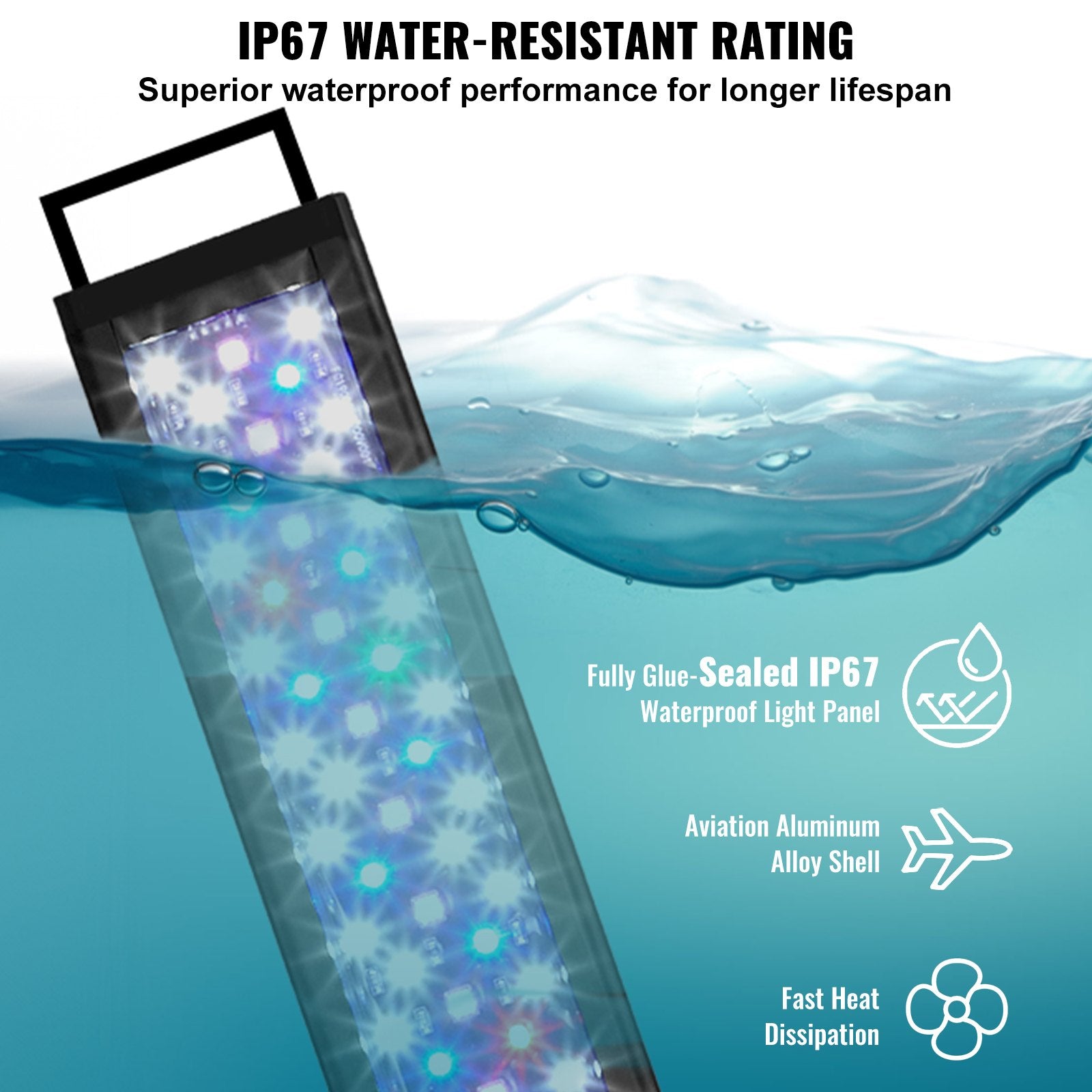 VEVOR Aquarium Light, 26W Full Spectrum Fish Tank Light with 24/7 Natural Mode, Adjustable Timer & 5-Level Brightness, with Aluminum Alloy Shell Extendable Brackets for 30"-36" Freshwater Planted Tank 5