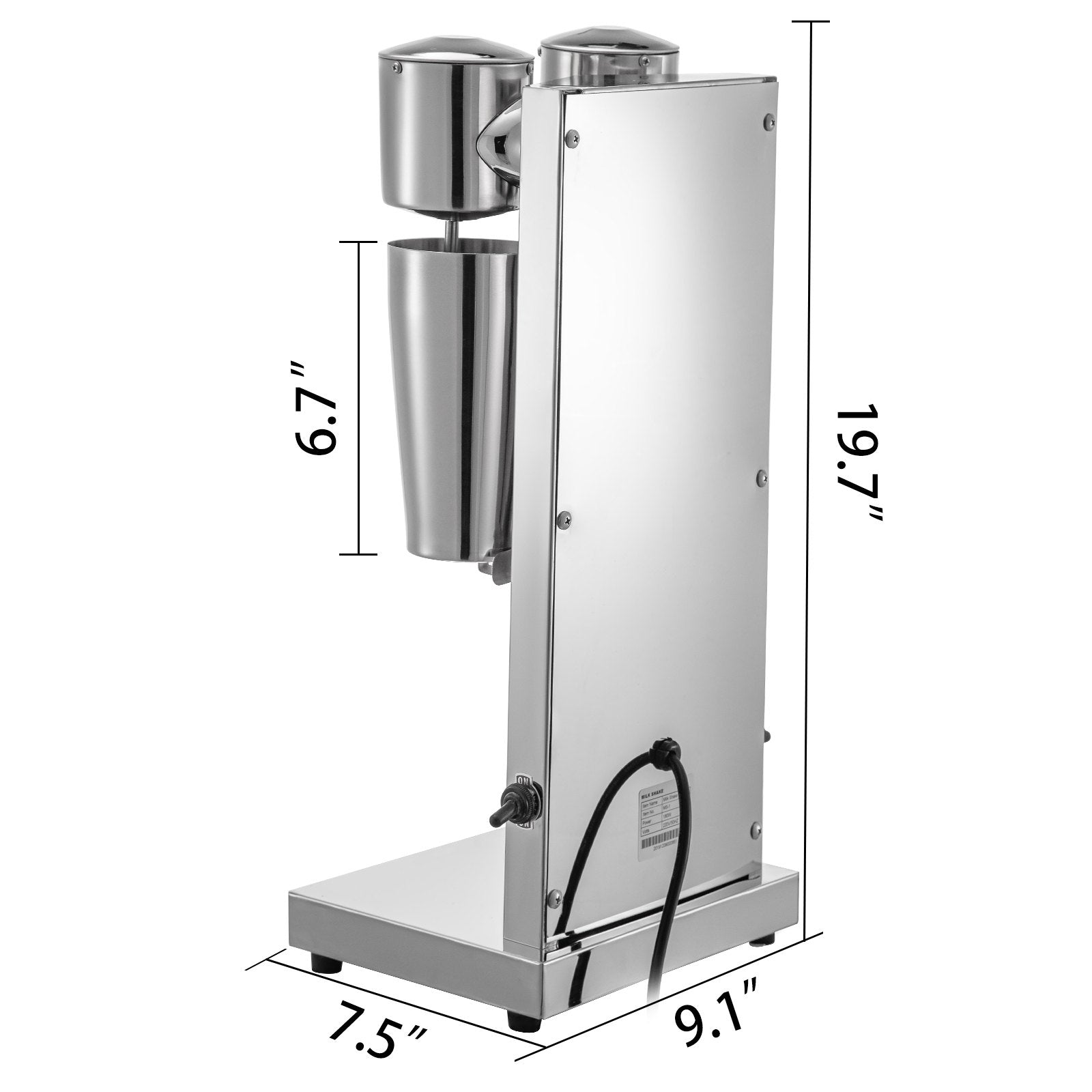 Vevor Commercial Milkshake Maker Machine Double Heads Thickshake Frother Stainless 7