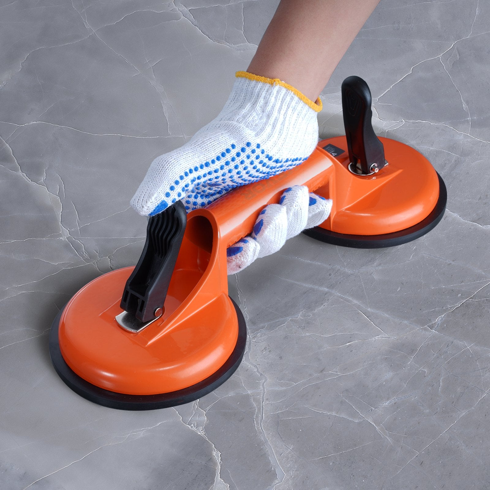 VEVOR Glass Suction Cup, 119 mm 2 Pack 150 kg Load Capacity, Vacuum Suction Cup with Aluminum Handle, Heavy Duty Industrial Suction Cup Lifter Tool for Glass, Granite, Tile, Metal, Wood Panel Lifting 8