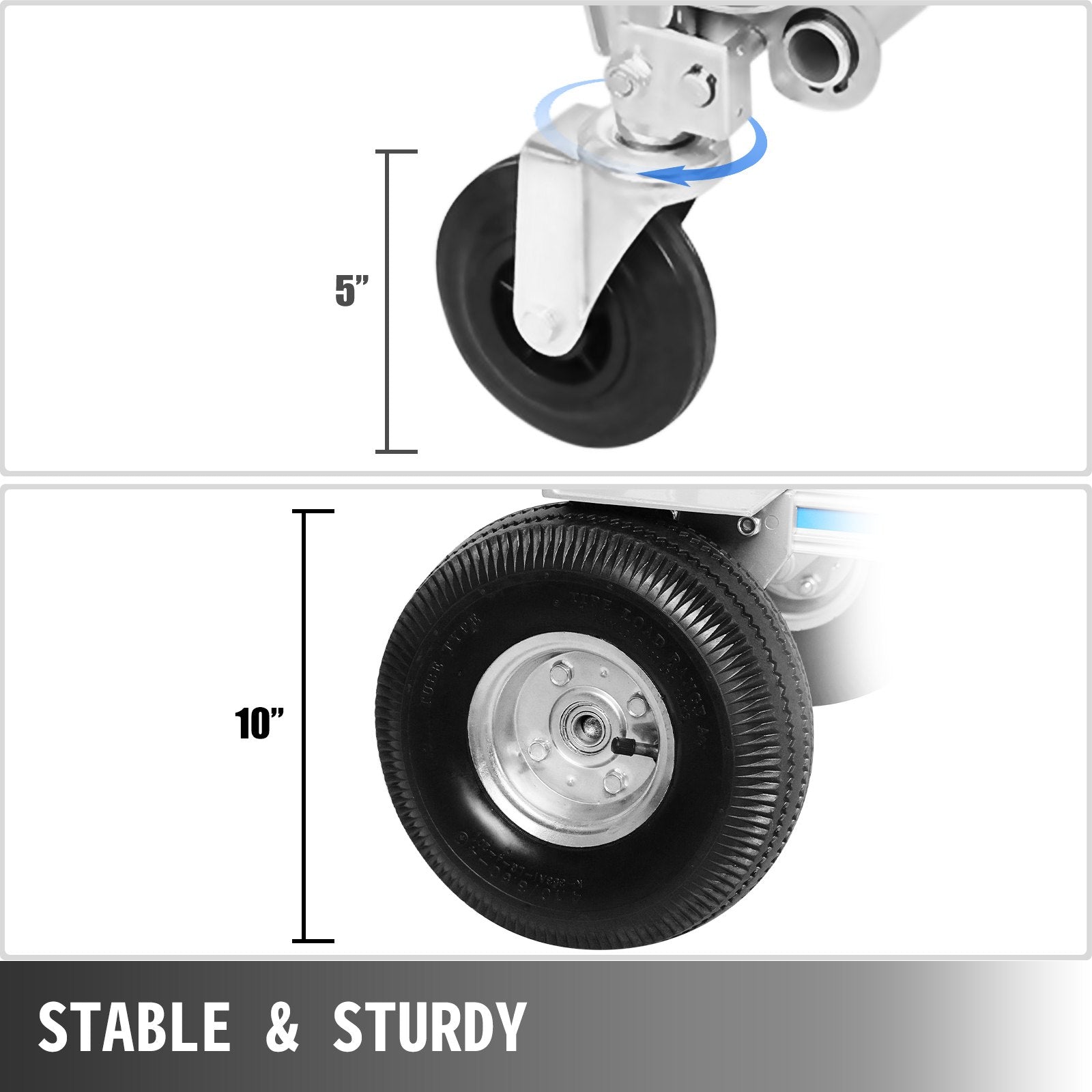 VEVOR Aluminum Hand Truck 3 in 1 Folding Hand Truck Convertible Hand Truck and Dolly 6