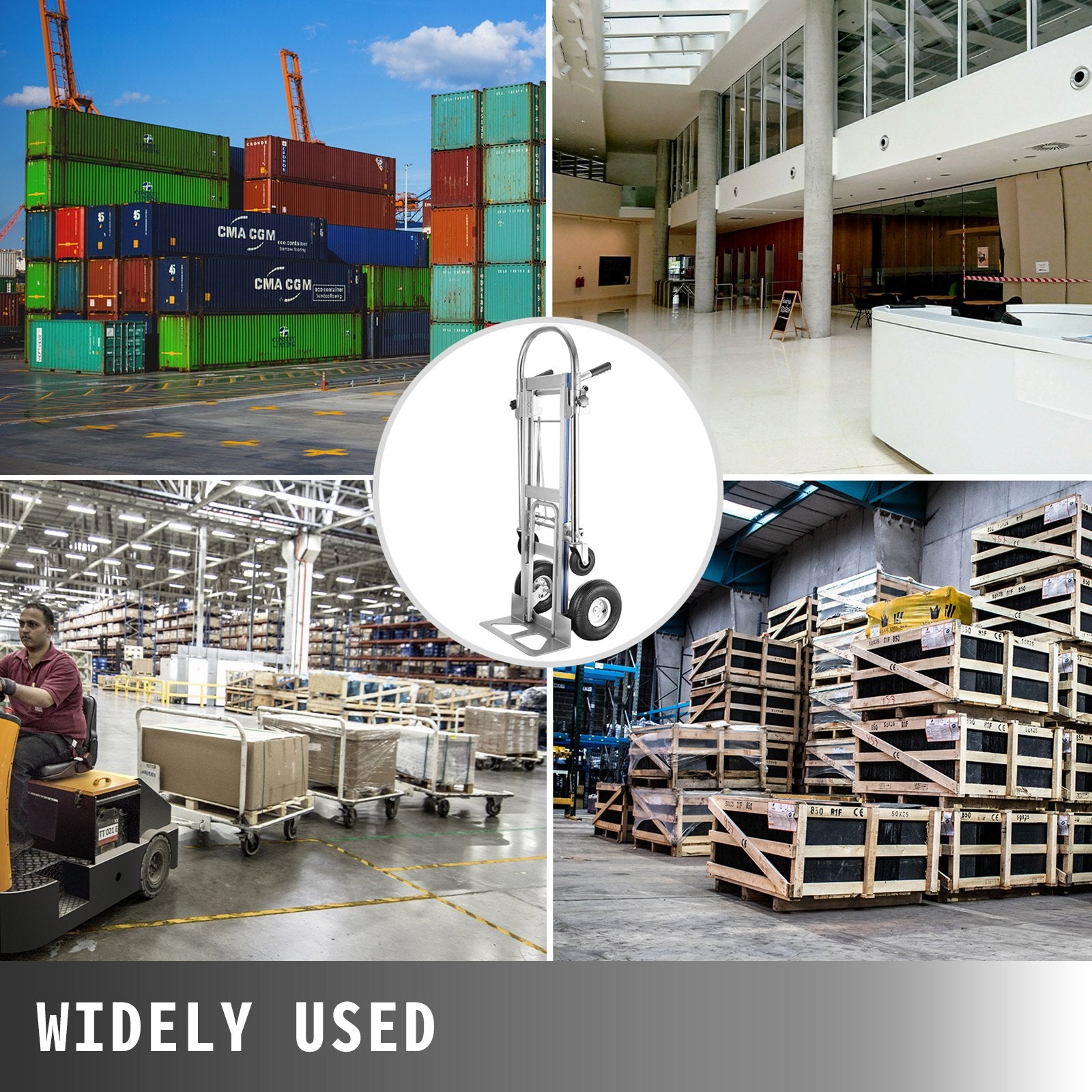 VEVOR Aluminum Hand Truck 3 in 1 Folding Hand Truck Convertible Hand Truck and Dolly 7