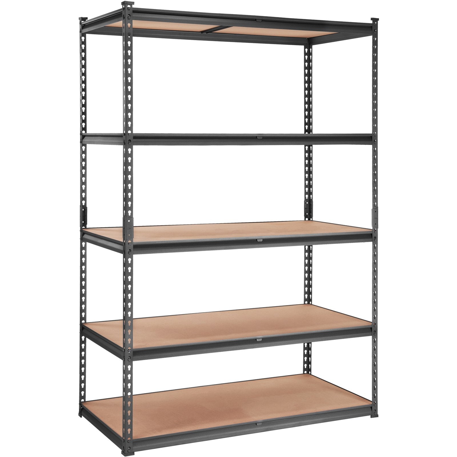 VEVOR Storage Shelving Unit, 5-Tier Adjustable, 907 kg Capacity, Heavy Duty Garage Shelves Metal Organizer Utility Rack, Black, 122L x 61W x 183H cm for Kitchen Pantry Basement Bathroom Laundry Closet 10