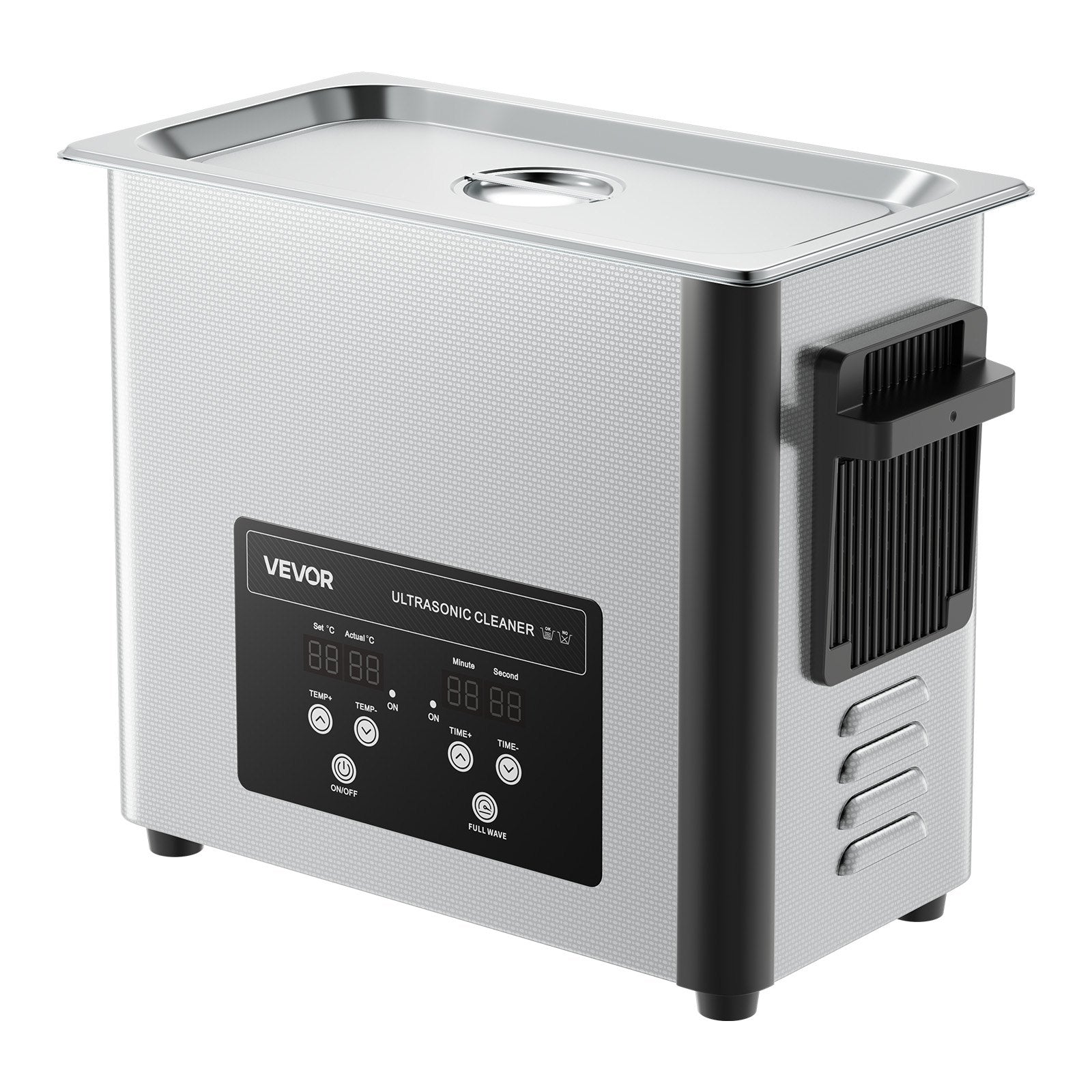 VEVOR 6L Ultrasonic Cleaner, Professional Ultrasonic Cleaner Machine with Cleaning Basket & Digital Display, 120W Stainless Steel 40kHz Cleaning Machine for Watches, Razors, Jewelry, Coins and More