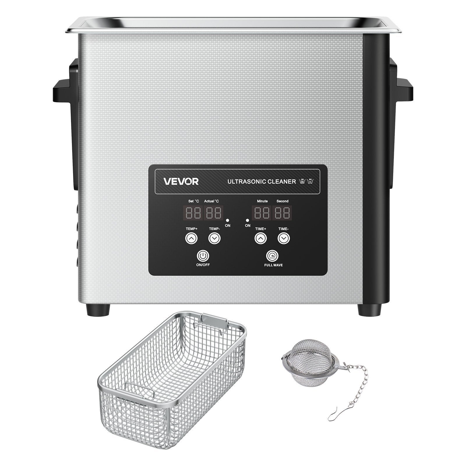 VEVOR 6L Ultrasonic Cleaner, Professional Ultrasonic Cleaner Machine with Cleaning Basket & Digital Display, 120W Stainless Steel 40kHz Cleaning Machine for Watches, Razors, Jewelry, Coins and More 9