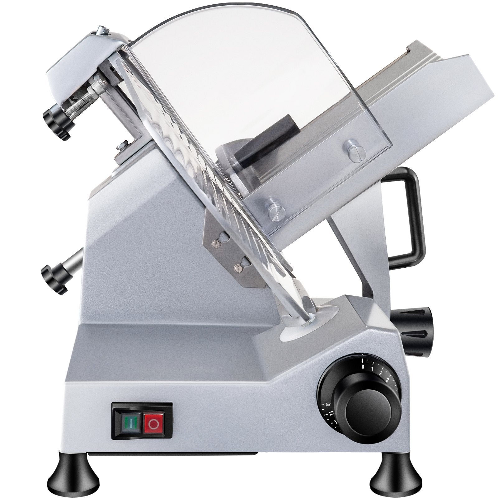 VEVOR Commercial Meat Slicer, 240W Electric Deli Food Slicer, 10 inch Carbon Steel Blade Electric Food Slicer, 350-400RPM Meat Slicer, 0 - 0.47 inch Adjustable Thickness for Commercial and Home Use 10
