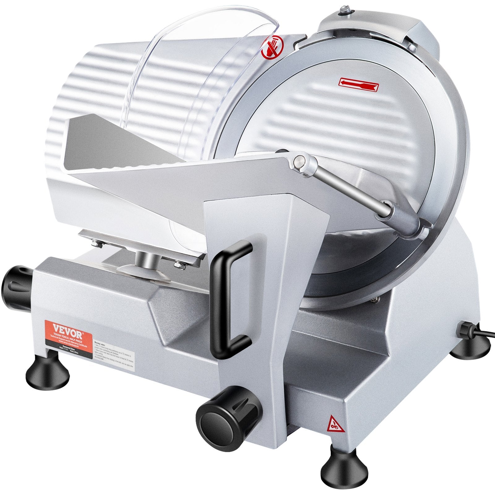 VEVOR Commercial Meat Slicer, 240W Electric Deli Food Slicer, 10 inch Carbon Steel Blade Electric Food Slicer, 350-400RPM Meat Slicer, 0 - 0.47 inch Adjustable Thickness for Commercial and Home Use 11