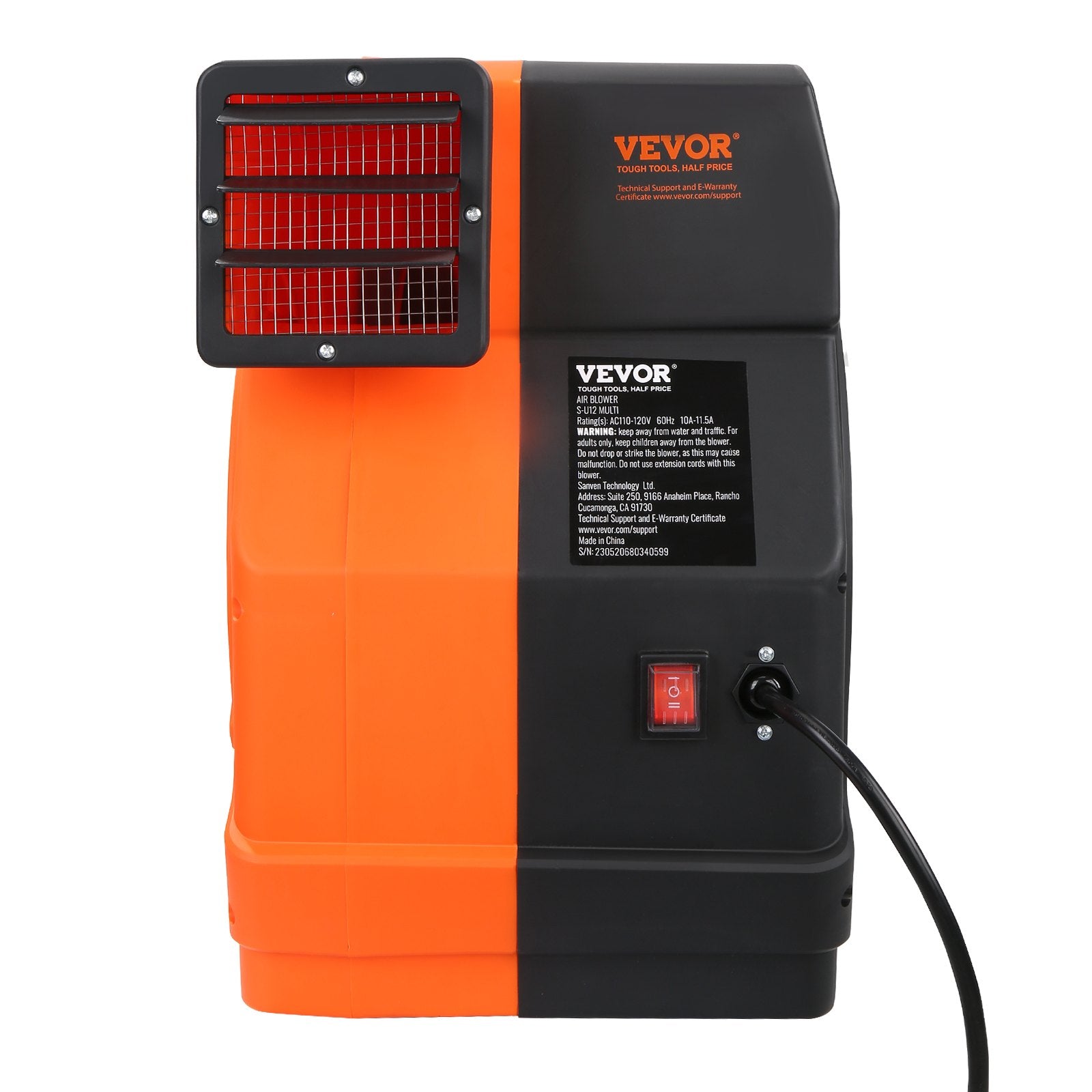 VEVOR Inflatable Blower, 1100W, 1.5 & 1.7 HP Bounce House Blower, Pump Commercial Air Blower for Inflatables, 3100 RPM Bouncy Castle Electric Fan for Bounce House, Waterslides, Tested to UL Standards