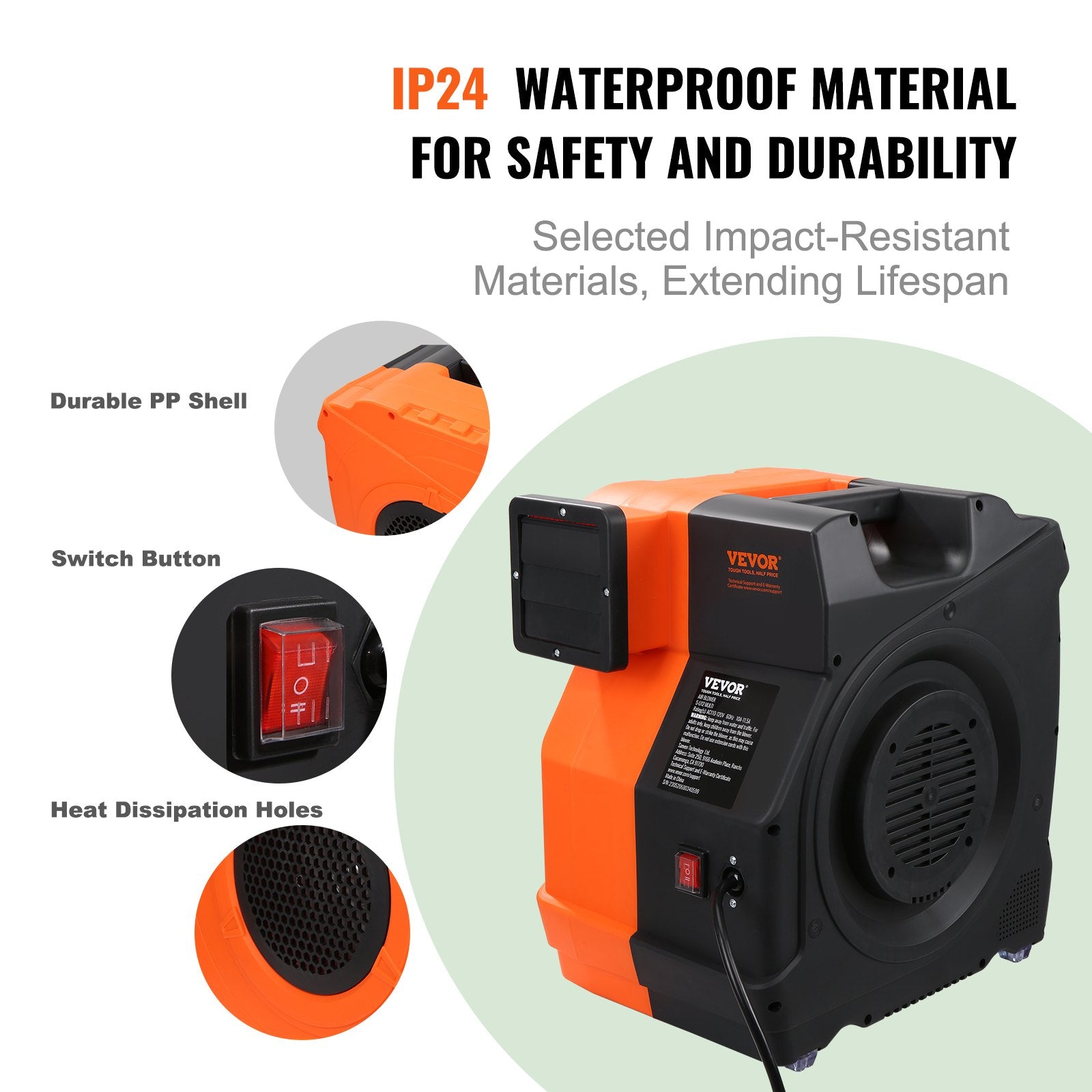 VEVOR Inflatable Blower, 1100W, 1.5 & 1.7 HP Bounce House Blower, Pump Commercial Air Blower for Inflatables, 3100 RPM Bouncy Castle Electric Fan for Bounce House, Waterslides, Tested to UL Standards 3