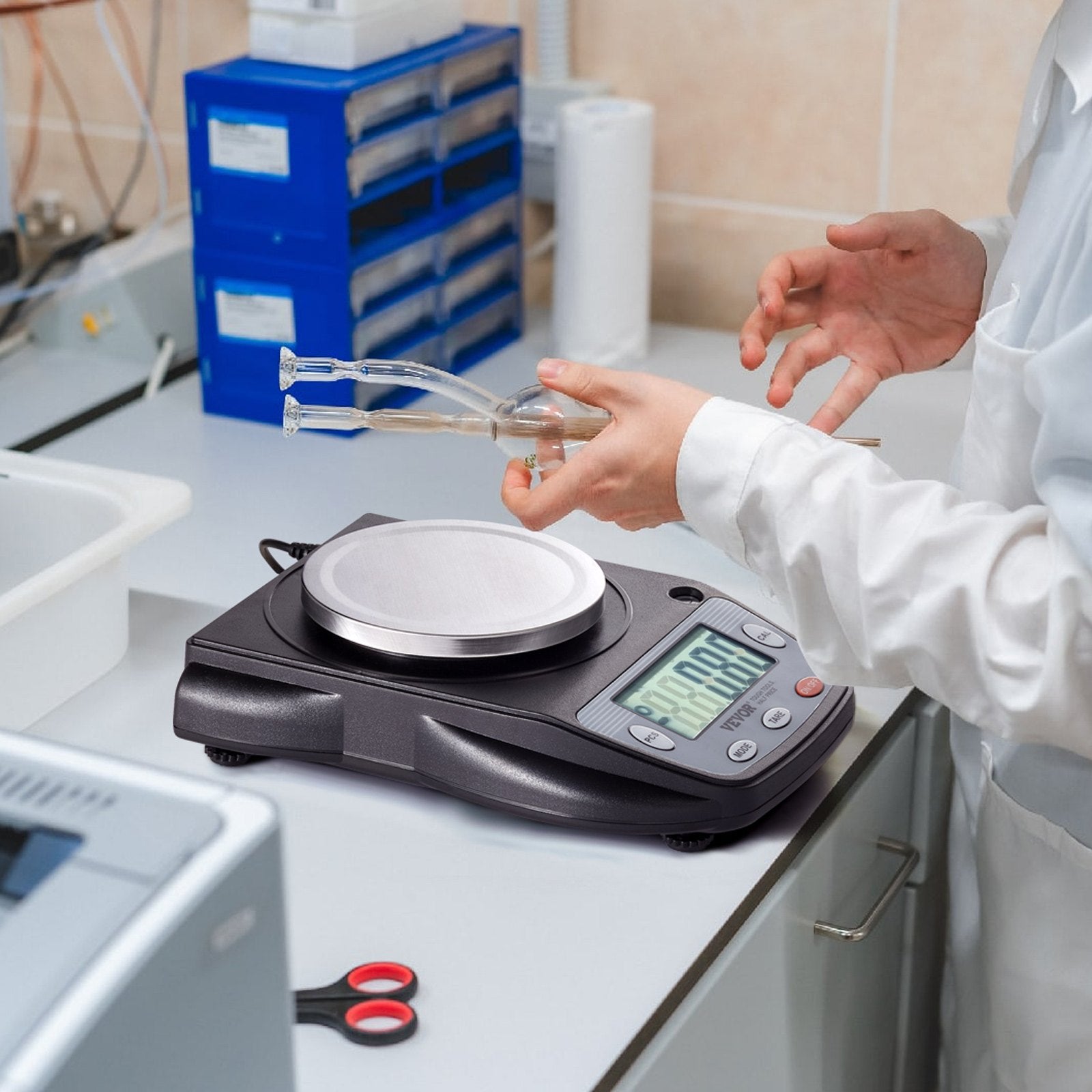 VEVOR Analytical Balance Lab Scale 600g x 0.01g 6 Units Conversion Electronic 8