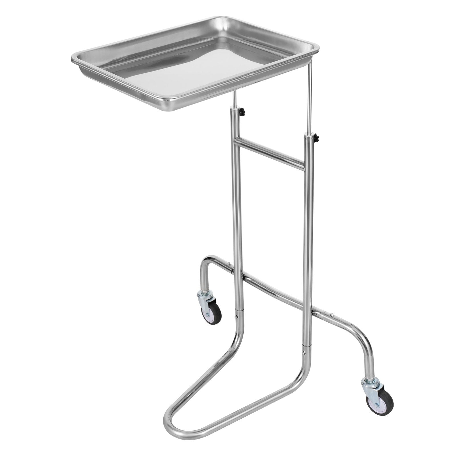 VEVOR Stainless Steel Lab Cart with Single Tray & 2 Silent Wheels for Lab Clinic 10