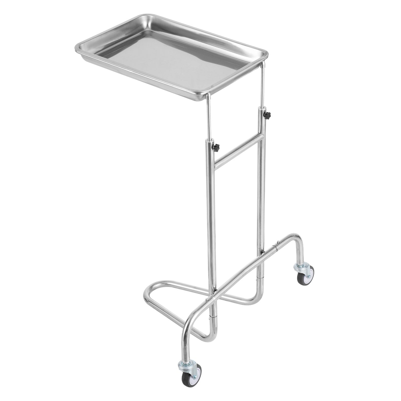 VEVOR Stainless Steel Lab Cart with Single Tray & 2 Silent Wheels for Lab Clinic 11