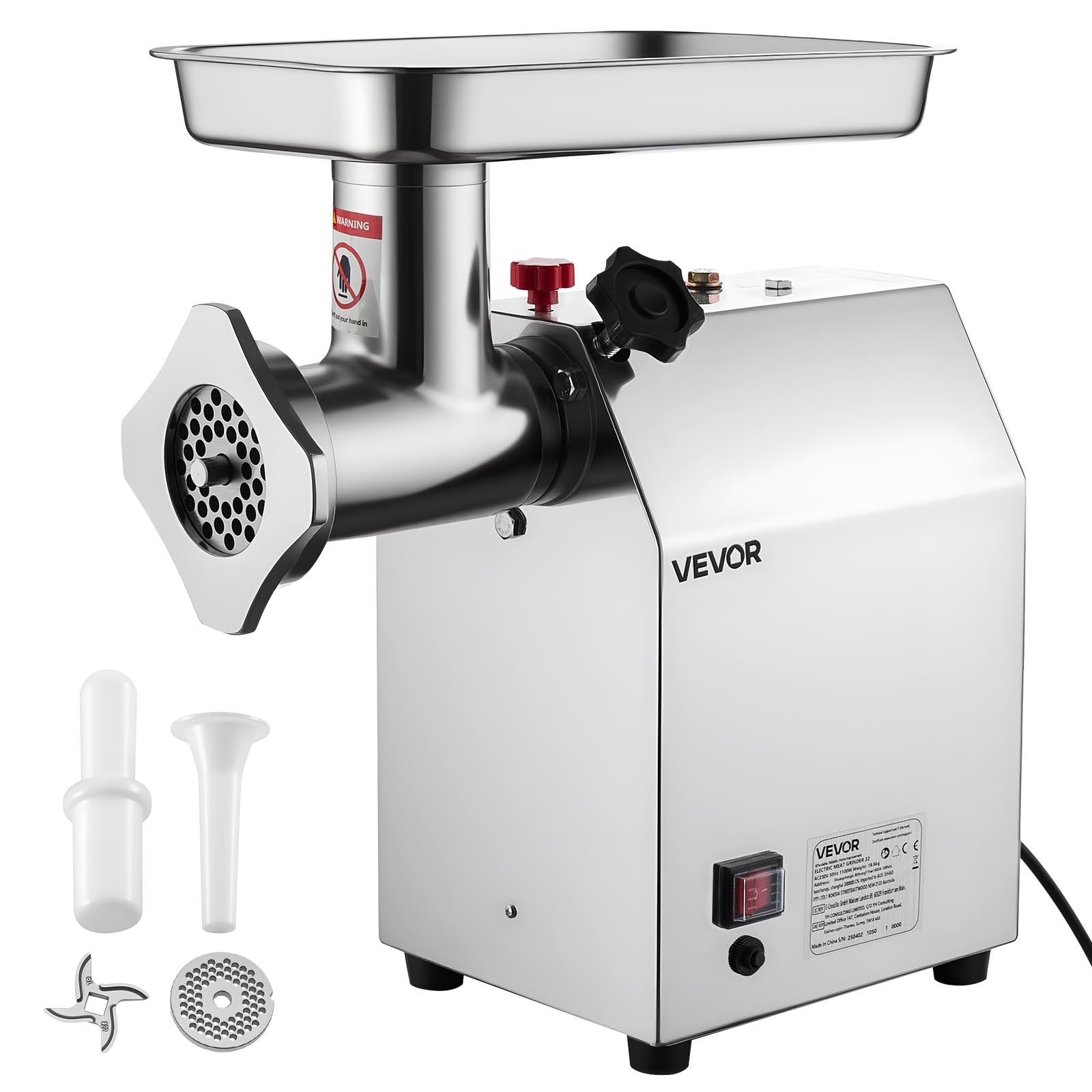 VEVOR Commercial Electric Meat Grinder 9.2 Lbs/Min Sausage Stuffer Maker Kitchen 9