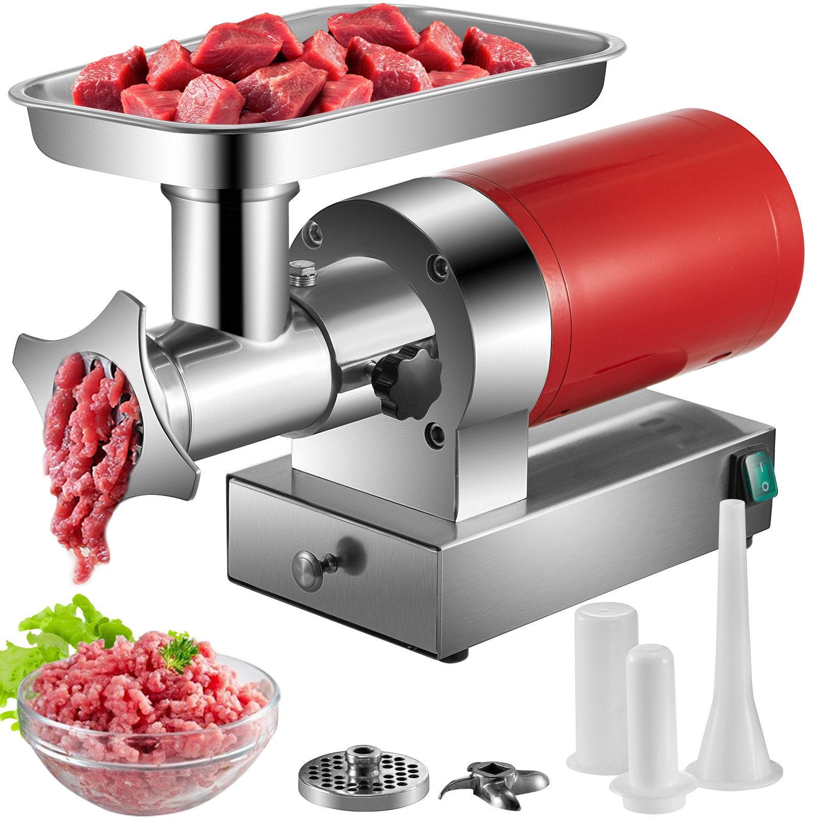VEVOR Electric Meat Grinder Machine Electric Meat Mincer 661 Lbs/Hour 1100W 7