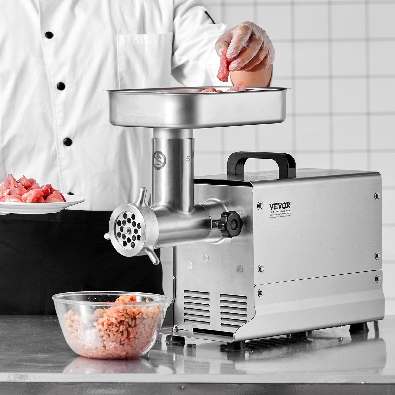VEVOR Commercial Electric Meat Grinder 5 Lbs/Min Sausage Stuffer Maker Kitchen 8