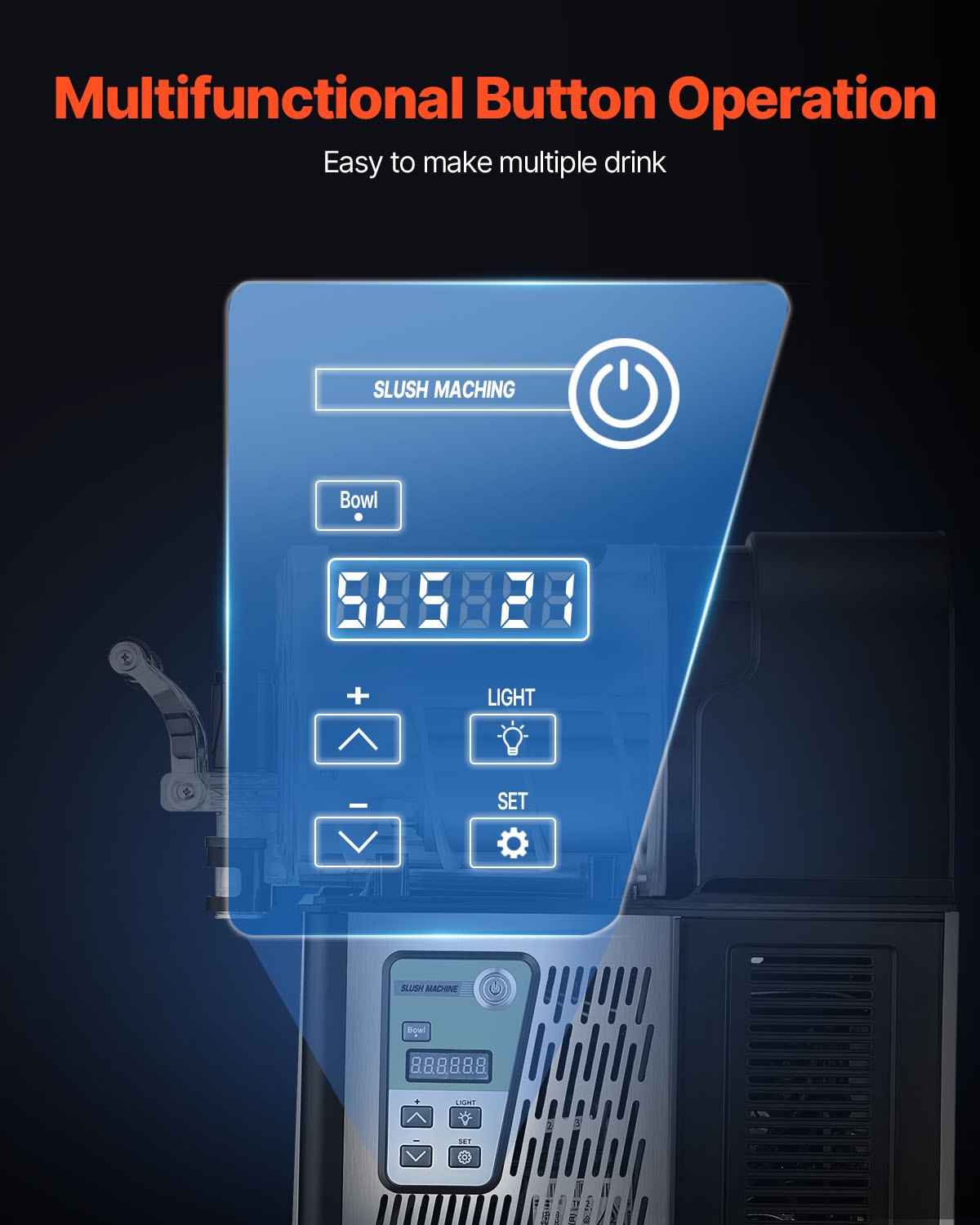 VEVOR 3L Commercial Slushy Machine Margarita Smoothie Frozen Drink Maker 4