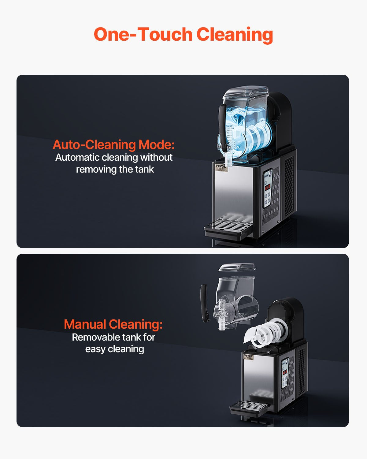 VEVOR Commercial Slushy Machine, 4L Single Tank Frozen Drink Machine, 16 Cups Stainless Steel Margarita Smoothie Frozen Drink Maker, Slushie Maker for Home Party Restaurants Cafe Bars 5