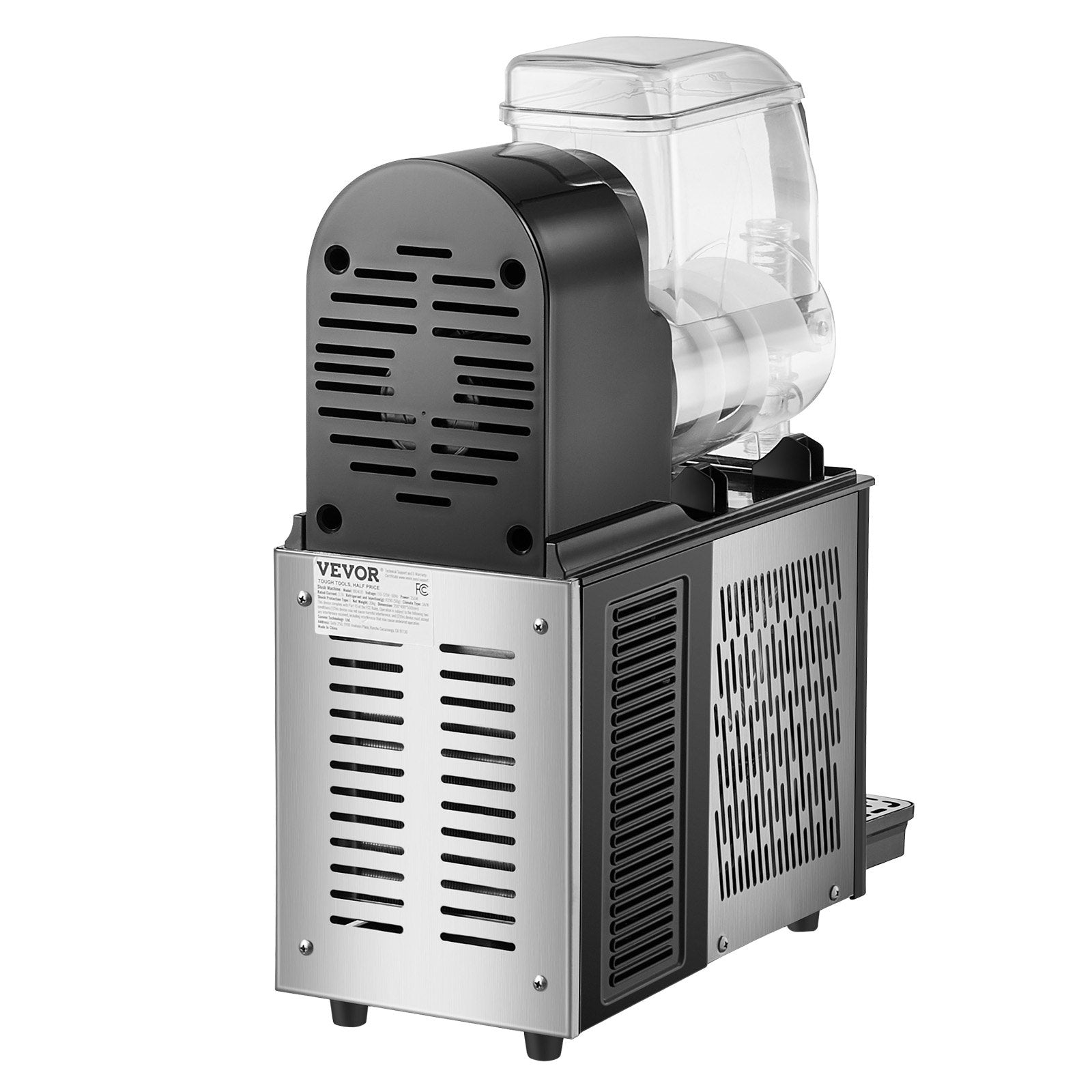 VEVOR Commercial Slushy Machine, 4L Single Tank Frozen Drink Machine, 16 Cups Stainless Steel Margarita Smoothie Frozen Drink Maker, Slushie Maker for Home Party Restaurants Cafe Bars 11