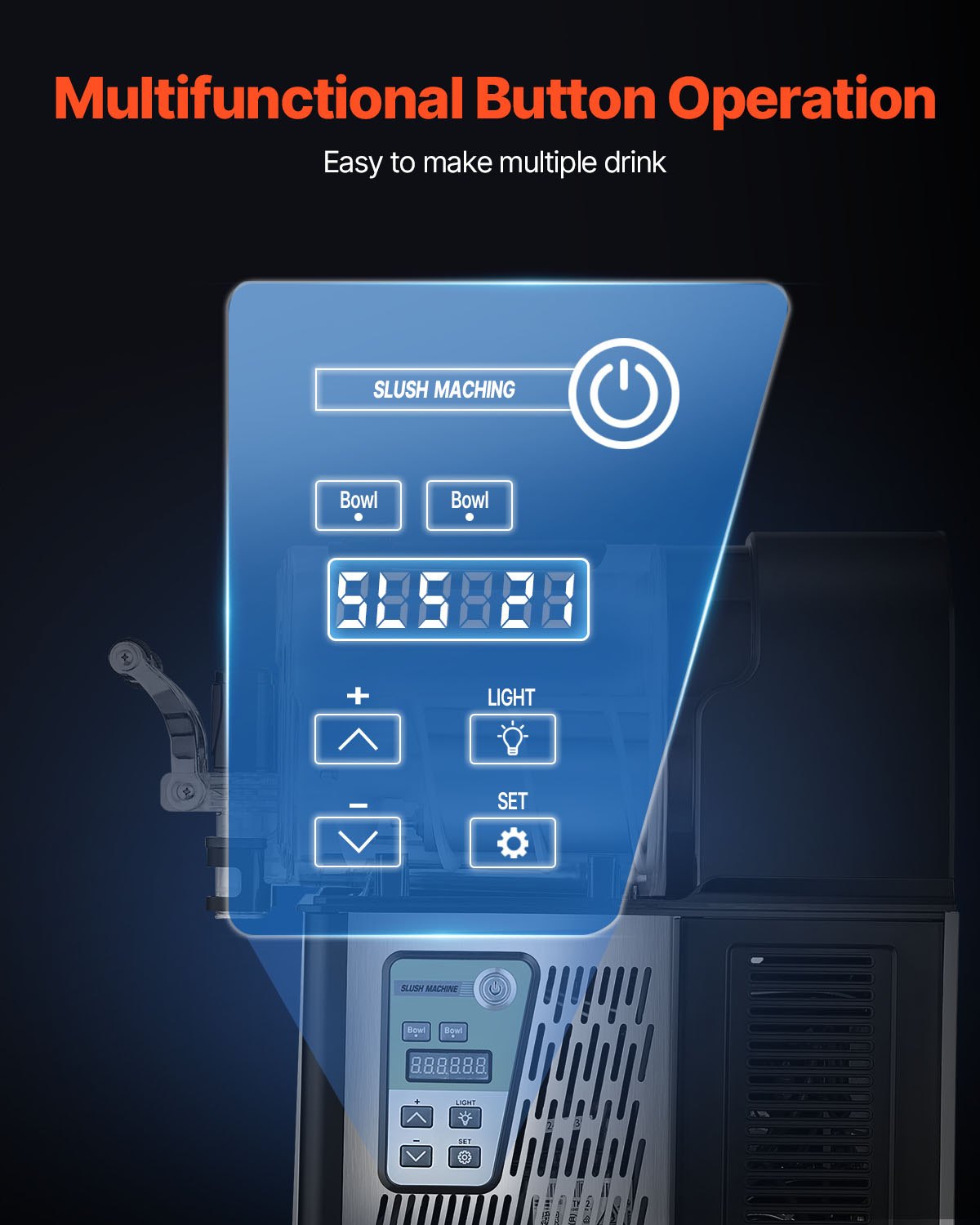 VEVOR 3Lx2 Tank Commercial Slushy Machine Margarita Smoothie Frozen Drink Maker 4