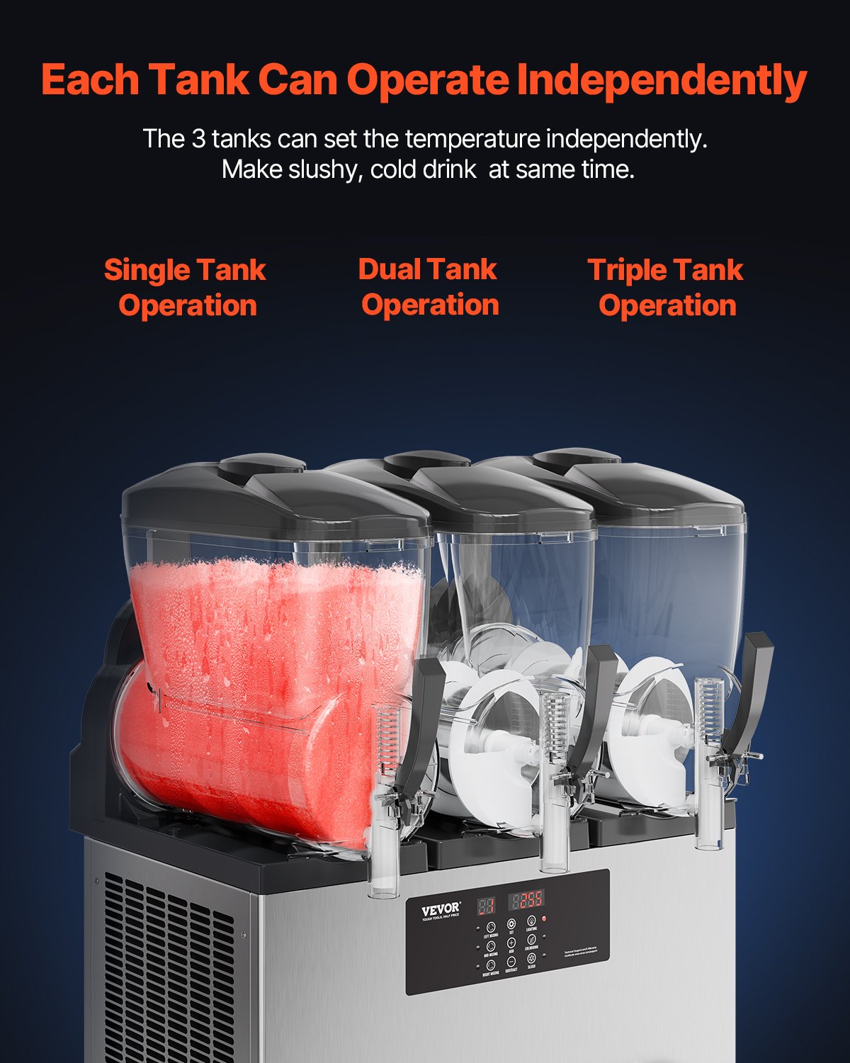 VEVOR 12Lx3 Tank Commercial Slushy Machine Margarita Smoothie Frozen Drink Maker 5