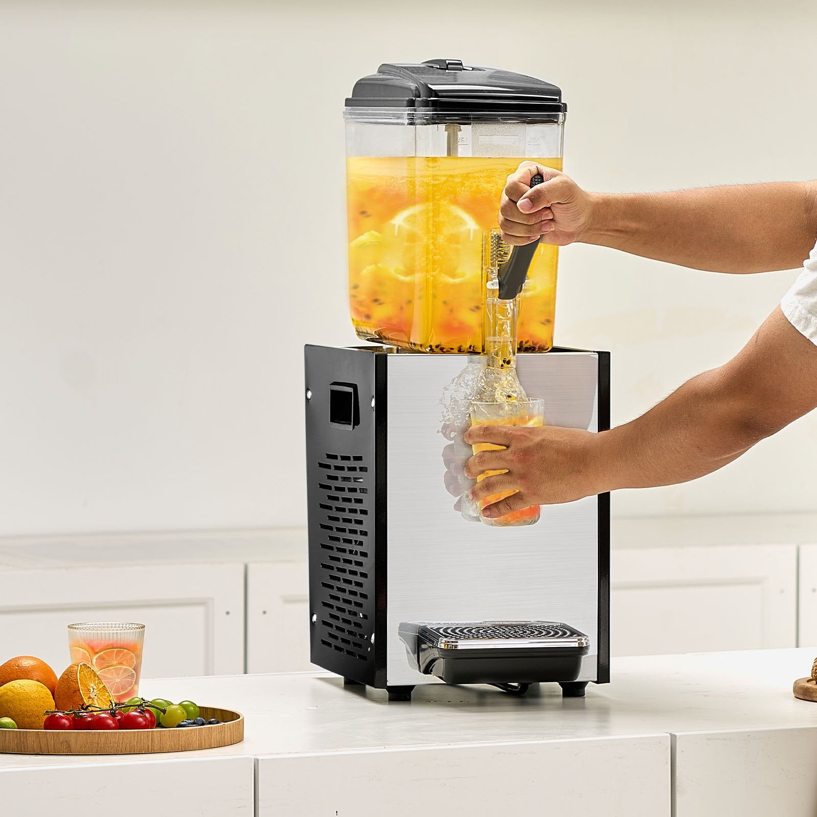 VEVOR Commercial Beverage Dispenser 12L Cold Juice Ice Drink Dispenser for Party 8