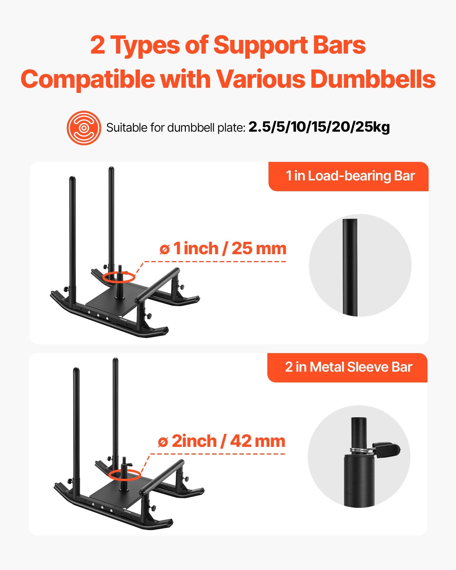VEVOR Weight Sled, Steel Power Sled, Fitness Strength Training Sleds for Athletic Exercise Speed Improvement, Workout Fitness Equipment with Handle, Compatible with 25/51 mm Weight Plates, Black 4