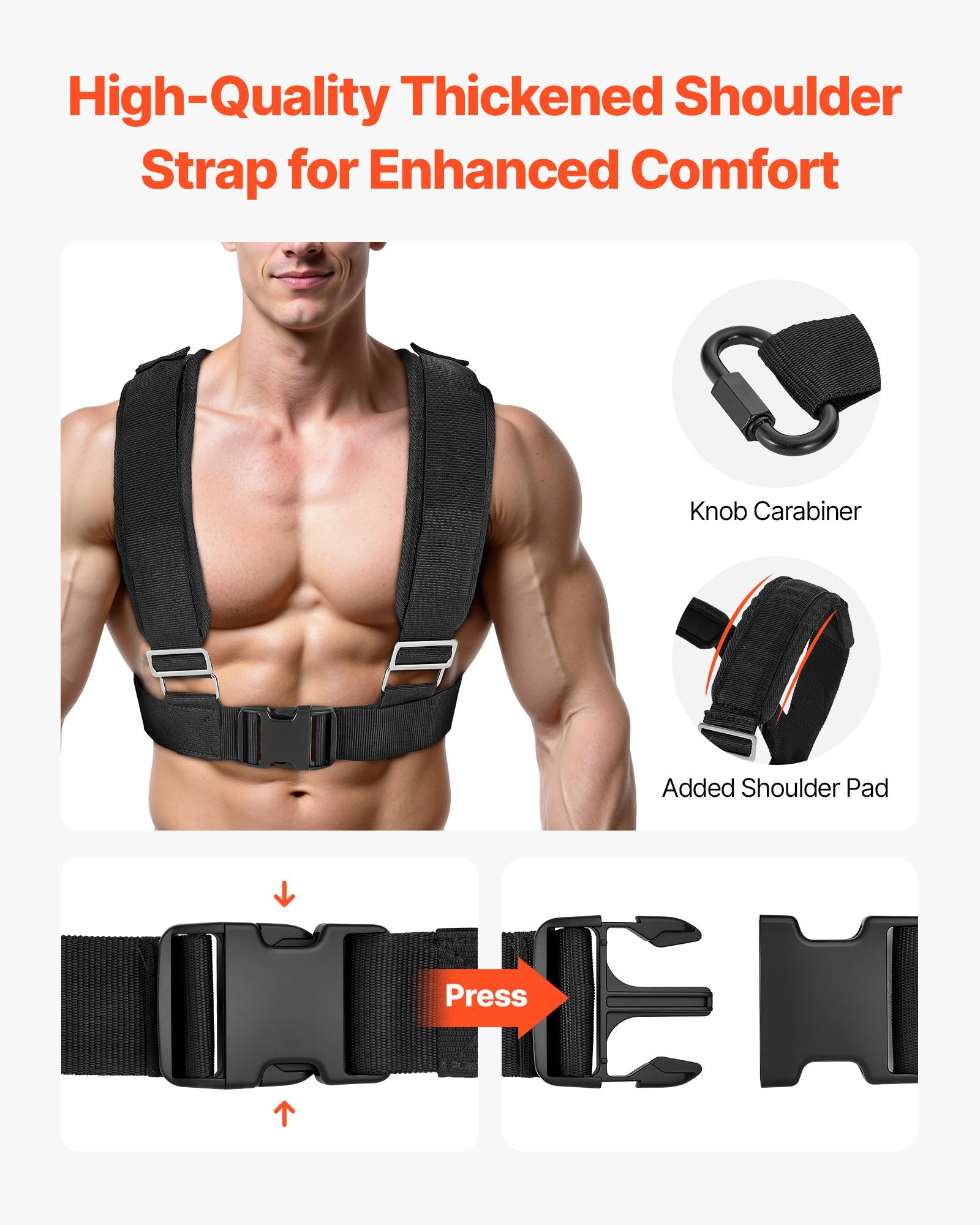 VEVOR Weight Sled, Steel Power Sled, Fitness Strength Training Sleds for Athletic Exercise Speed Improvement, Workout Fitness Equipment with Handle, Compatible with 25/51 mm Weight Plates, Black 5