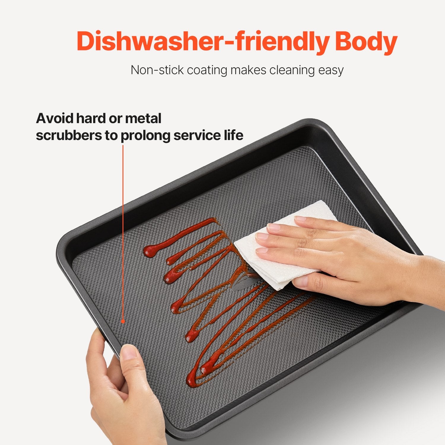 VEVOR Baking Pan Set 3-Piece Nonstick Carbon Steel Set with Silicone Handles 4