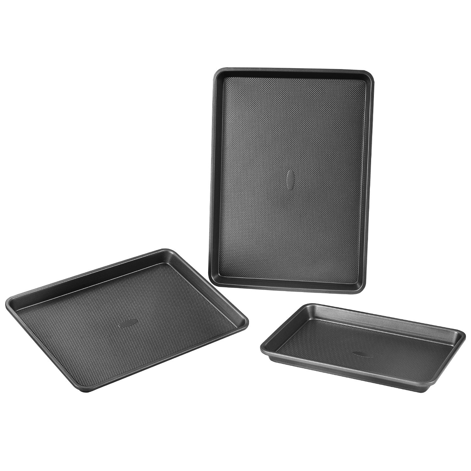 VEVOR Baking Pan Set 3-Piece Nonstick Carbon Steel Set with Silicone Handles 10