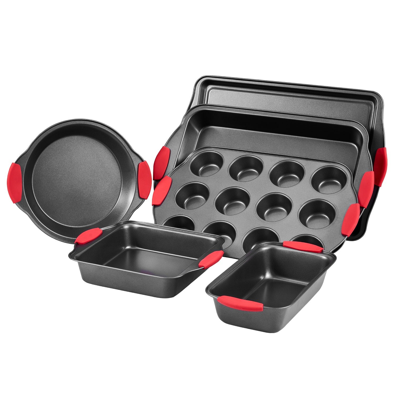 VEVOR Baking Pan Set 6-Piece Nonstick Carbon Steel Set with Silicone Handles