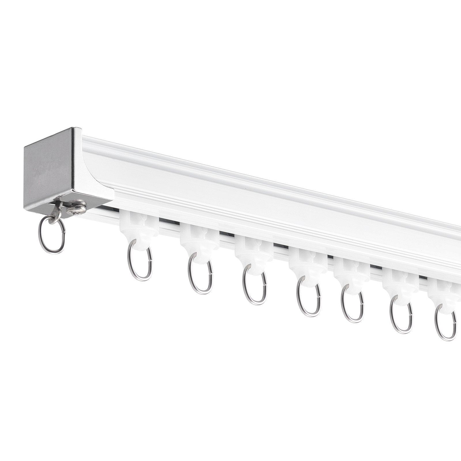 VEVOR Ceiling Curtain Track Set 5.9 FT/1.8 Meter_oom Divider with Hooks White 10